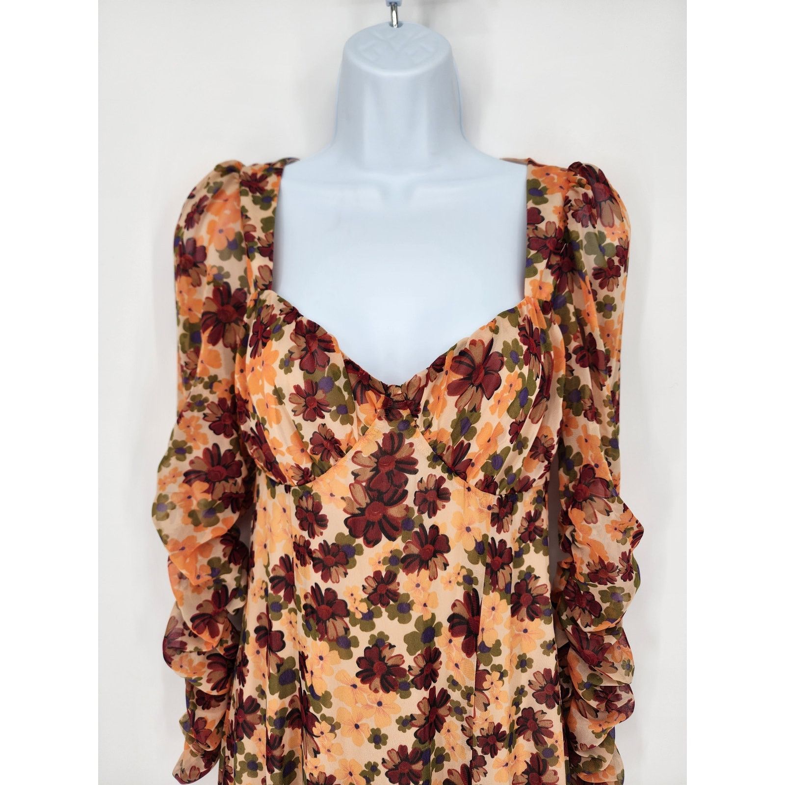 Asos ASOS Design Nude Floral Maxi Dress Women's Size 2 Size XS / US 0-2 / IT 36-38 - 3 Thumbnail
