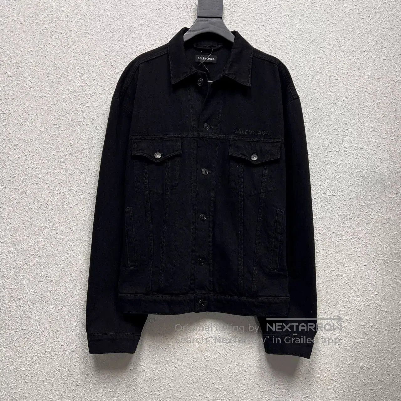 Balenciaga Balenciaga Embroidered Logo Denim Jacket Size 52. Size US XXL / EU 58 / 5 - 1 Thumbnail