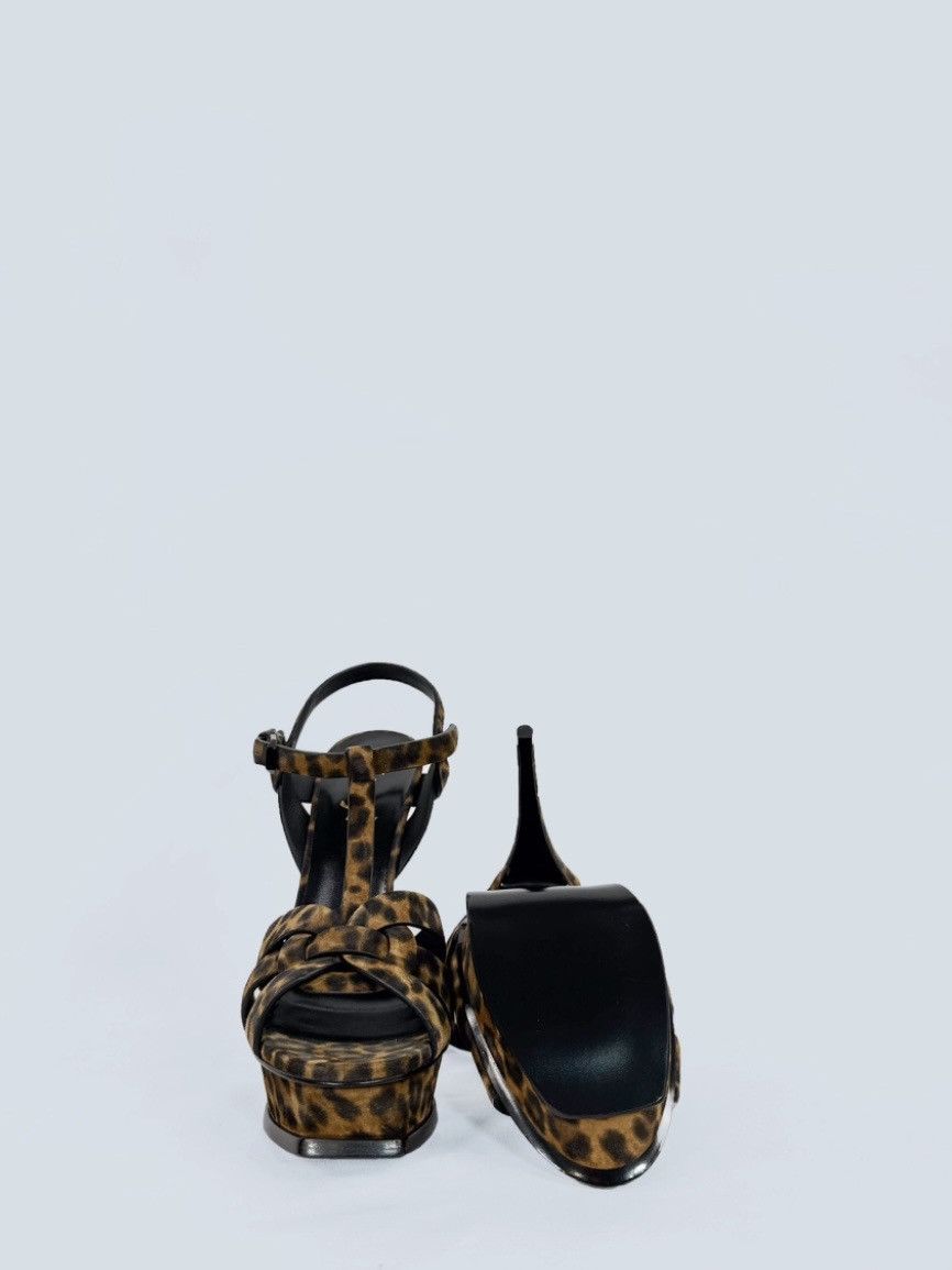 Yves Saint Laurent Yves Saint Laurent Tribute sandals in leopard-print suede Size US 8.5 / IT 38.5 - 6 Thumbnail