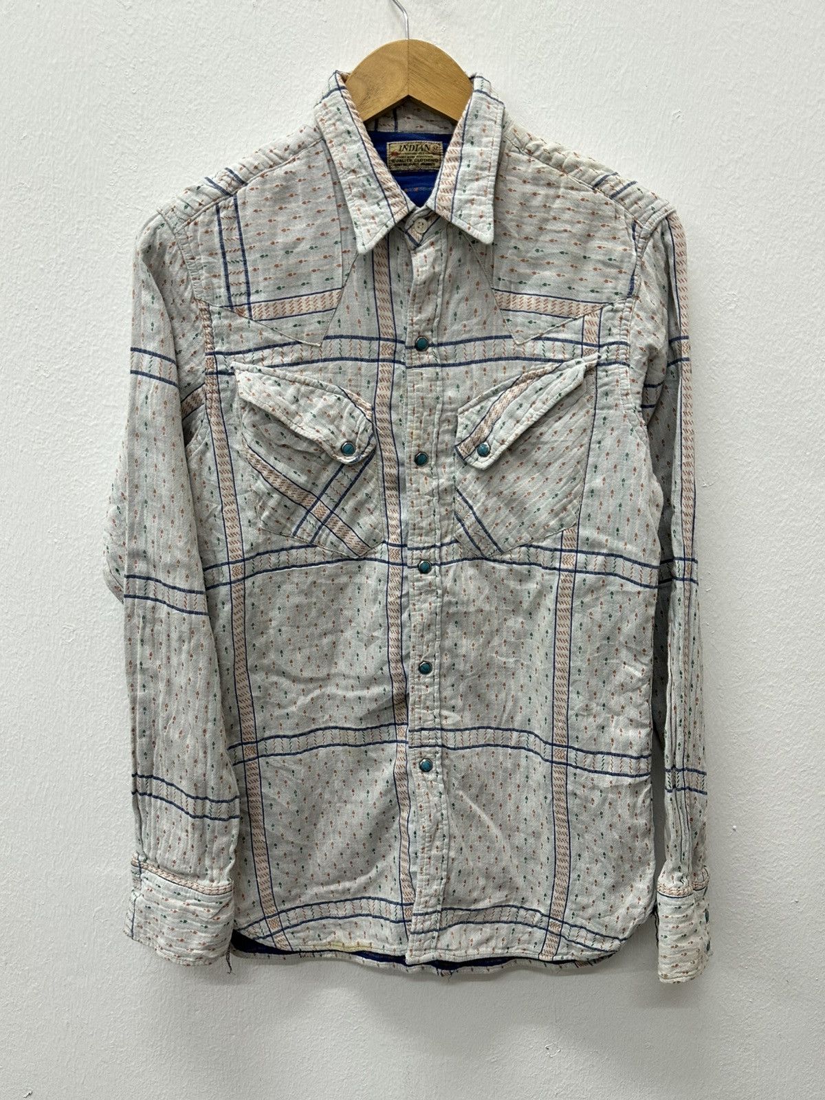 Indian Motorcycle Vintage Indian Motorcycle Western Snap Button Shirt L/S Size US M / EU 48-50 / 2 - 6 Thumbnail
