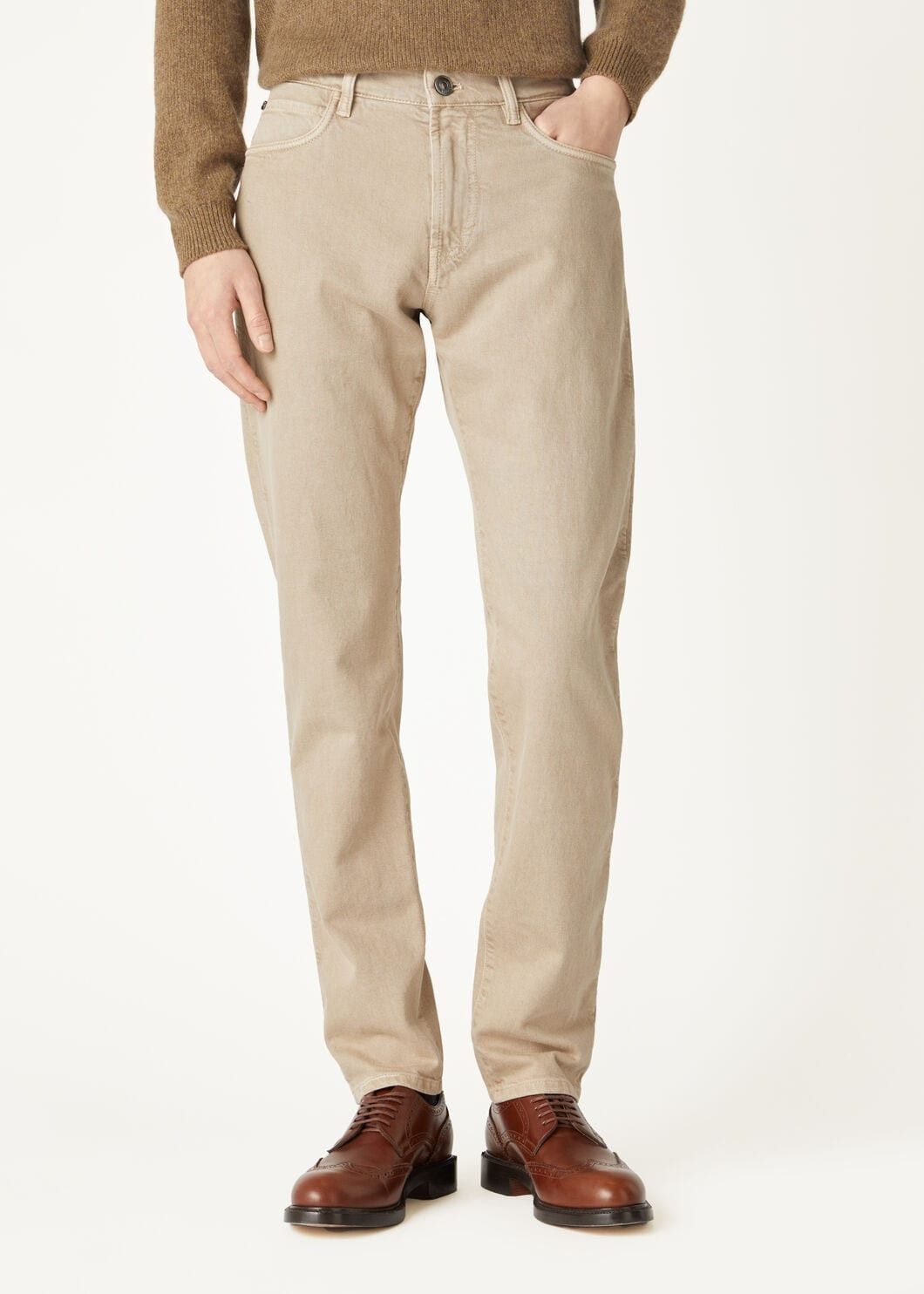 Loro Piana o1w1db10725 FAM5352 Doccio Jeans in Light Beige Size US 38 / EU 54 - 4 Thumbnail
