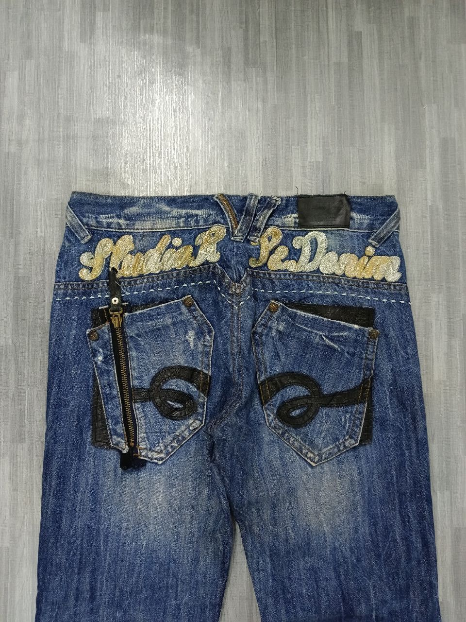Japanese Brand FLARE SICK STUDIO RP EMBROIDED DENIM SPELLOUT Size US 32 / EU 48 - 5 Thumbnail