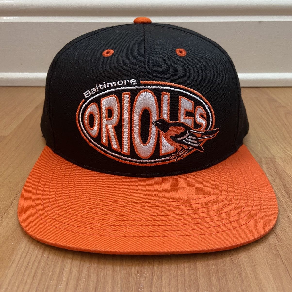 MLB MLB Baltimore Orioles Logo Vintage 90s Snapback Hat Size ONE SIZE - 1 Thumbnail