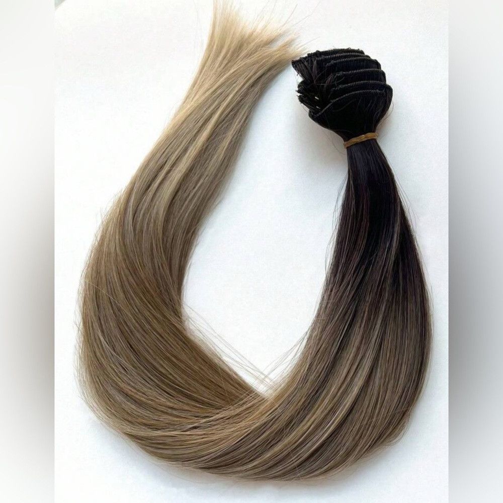 Other 24 Inch Balayage Style Clip in Hair Extensions Brown to Li Size ONE SIZE - 1 Thumbnail