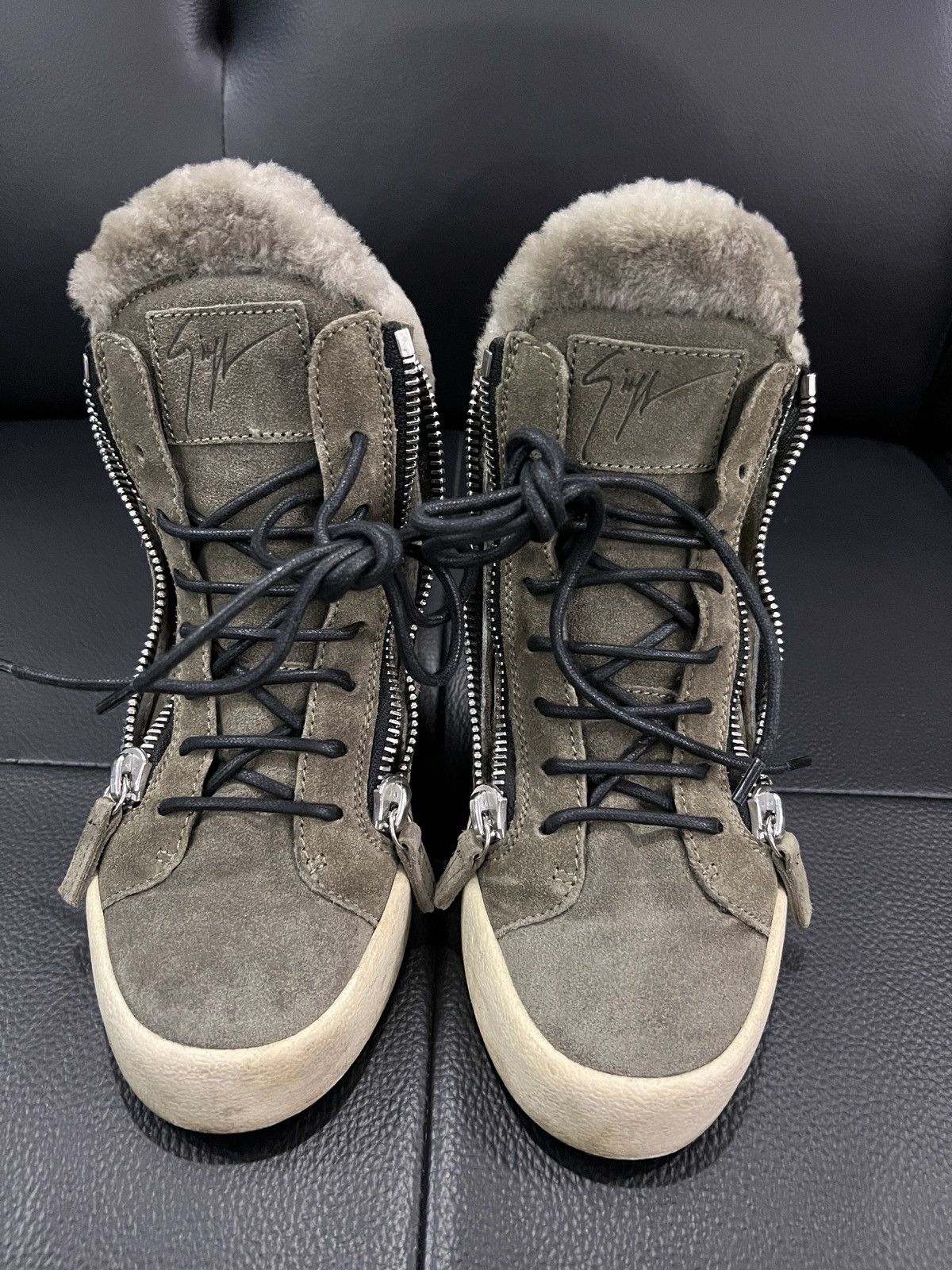 Giuseppe Zanotti Giuseppe Zanotti Shearling High-Top Sneakers Size US 7 / IT 37 - 6 Thumbnail