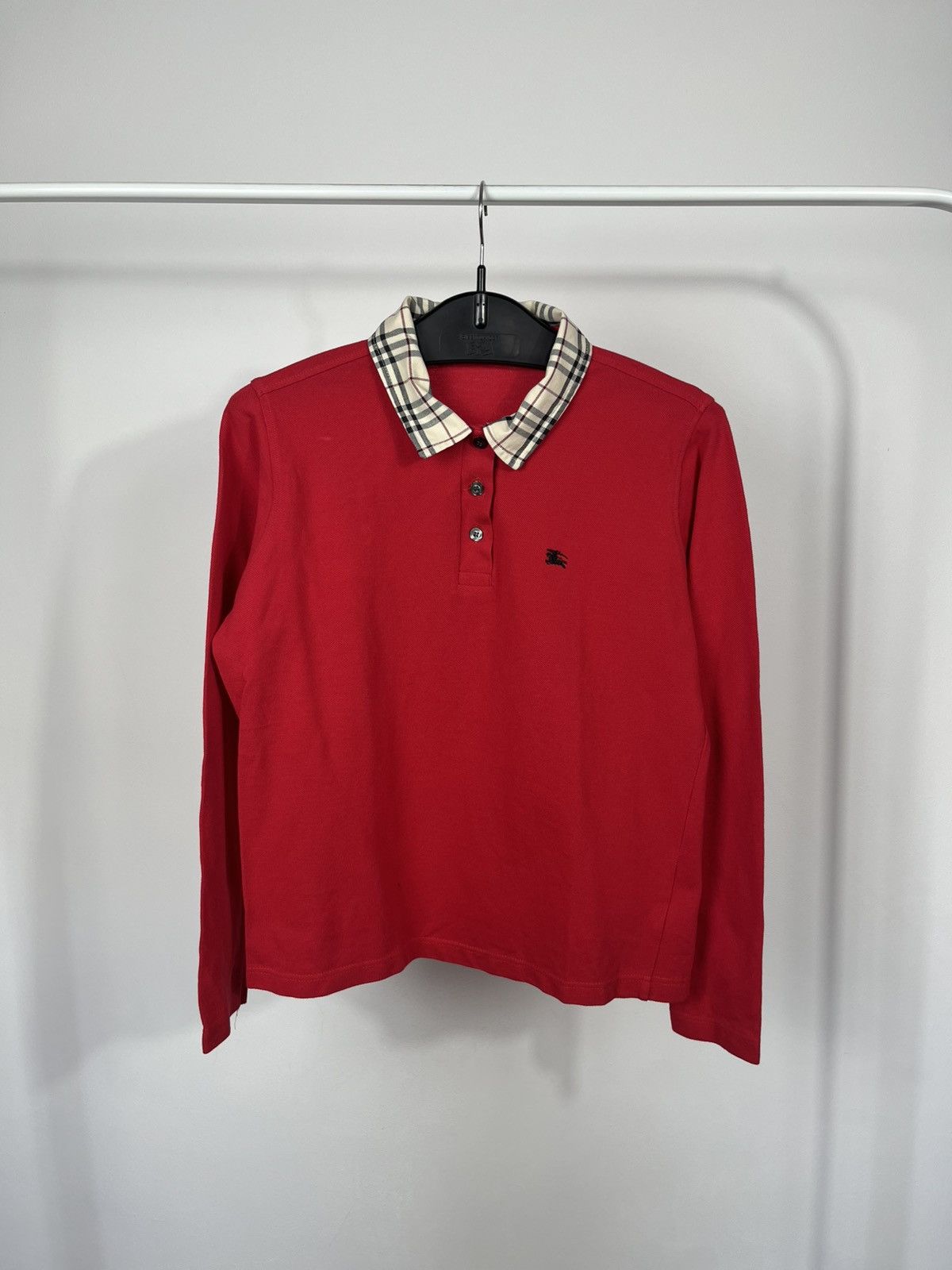 Burberry Burberry London Polo Shirt Nova Check Collar Long Sleeve L Size L / US 10 / IT 46 - 1 Thumbnail