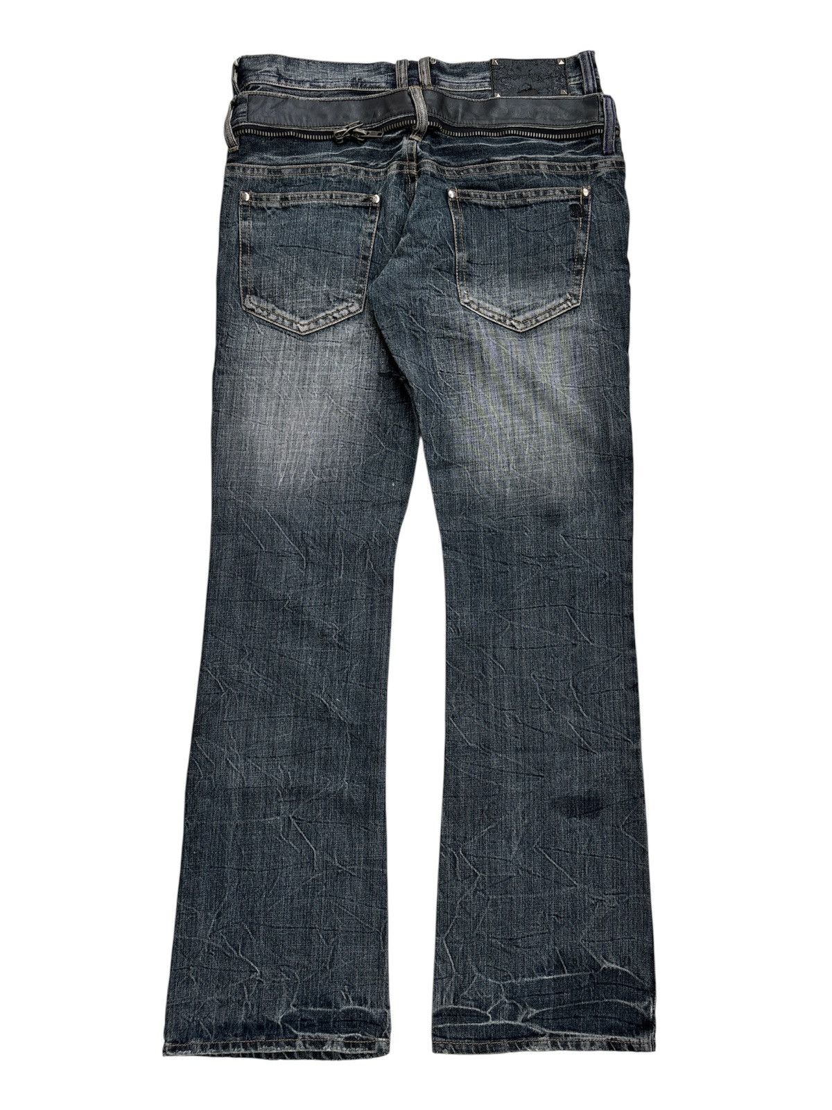 MIDAS Lace Up Double Waist Flare Jeans