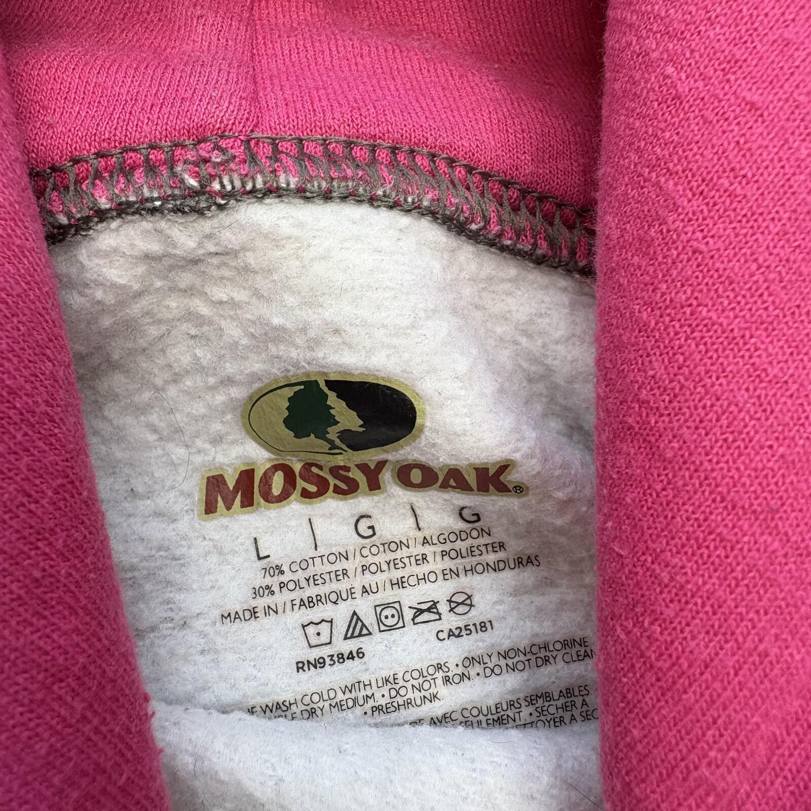 Mossy Oaks Vintage Mossy Oak Break Up Camo Pink Accents Grunge Hoodie Size L / US 10 / IT 46 - 2 Thumbnail
