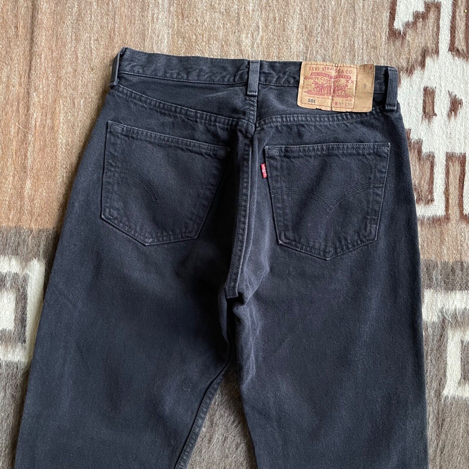 Levi's Levi's 501 Vintage Black Denim Jeans 8174AC Size US 31 - 2 Thumbnail