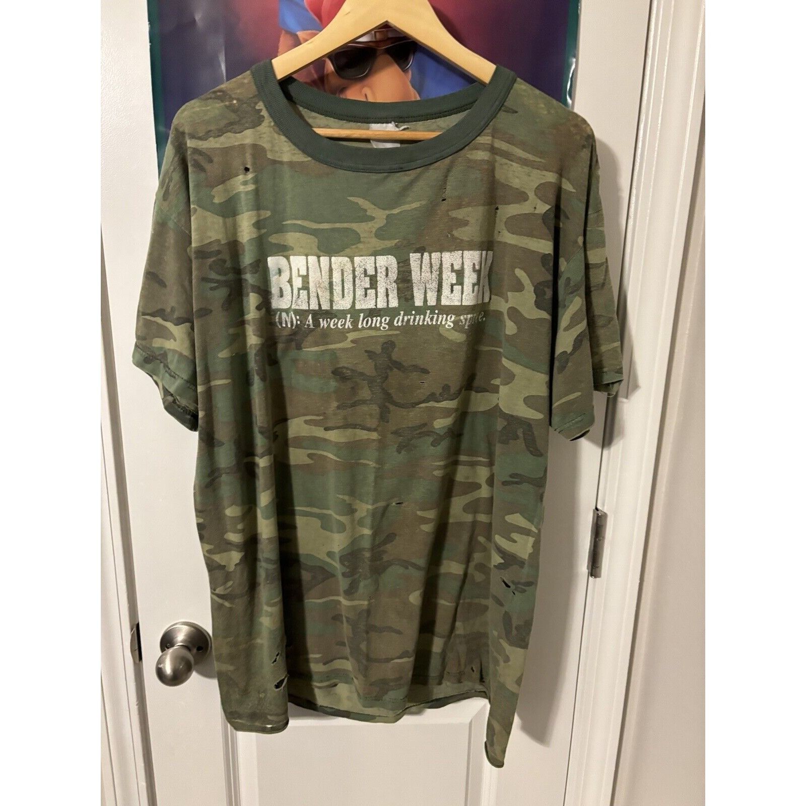 image of Vintage Rare Camo "ive Stopped Drinking" Rare Faded Thrashed, Men's (Size XL)