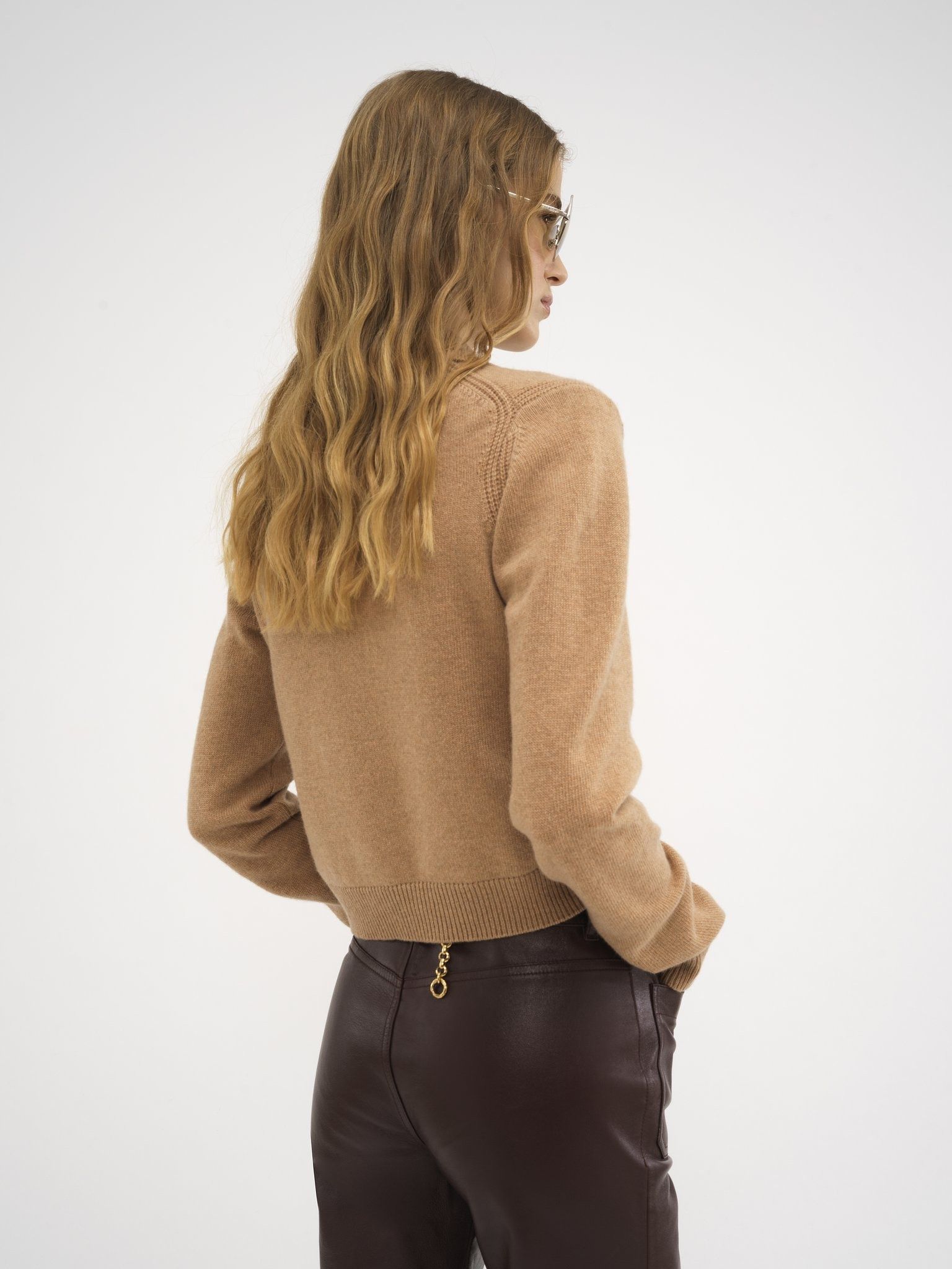 Chloe o1loc1c11025 Polo Sweater in Bleached Brown Size M / US 6-8 / IT 42-44 - 4 Thumbnail