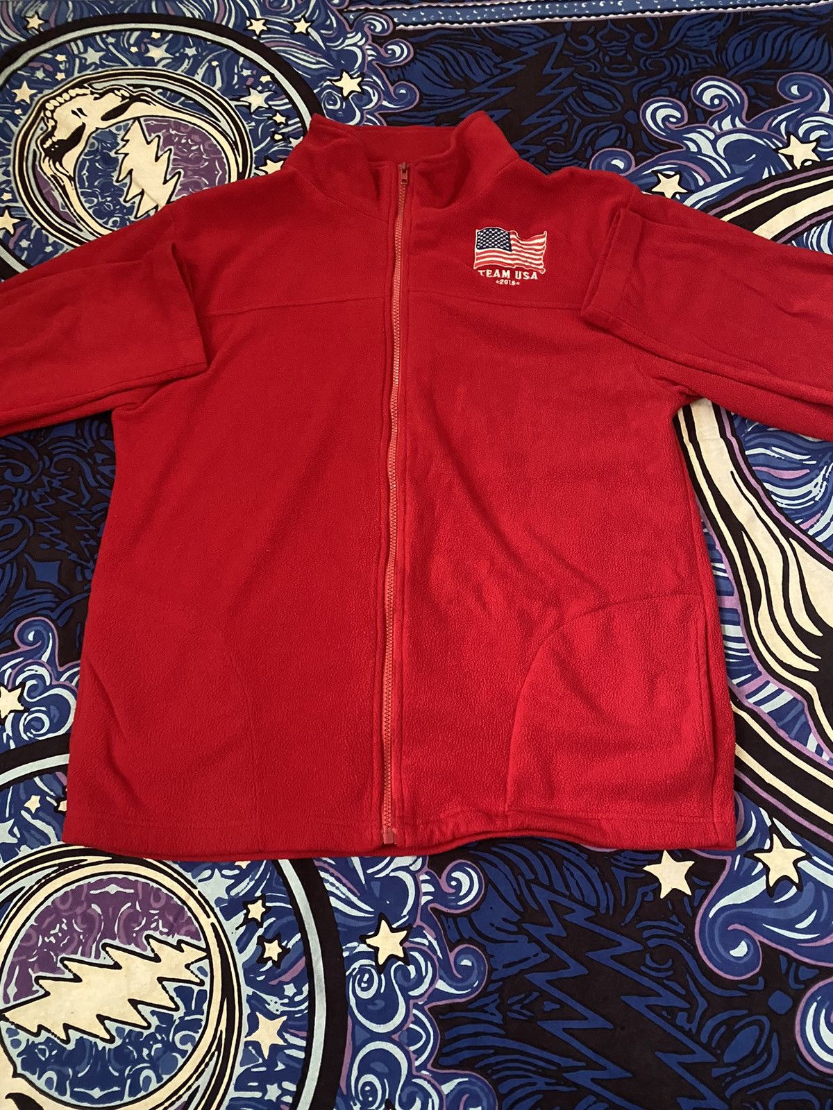 image of Vintage Team Usa Olympic Zip Up Jacket in Red, Men's (Size Large)