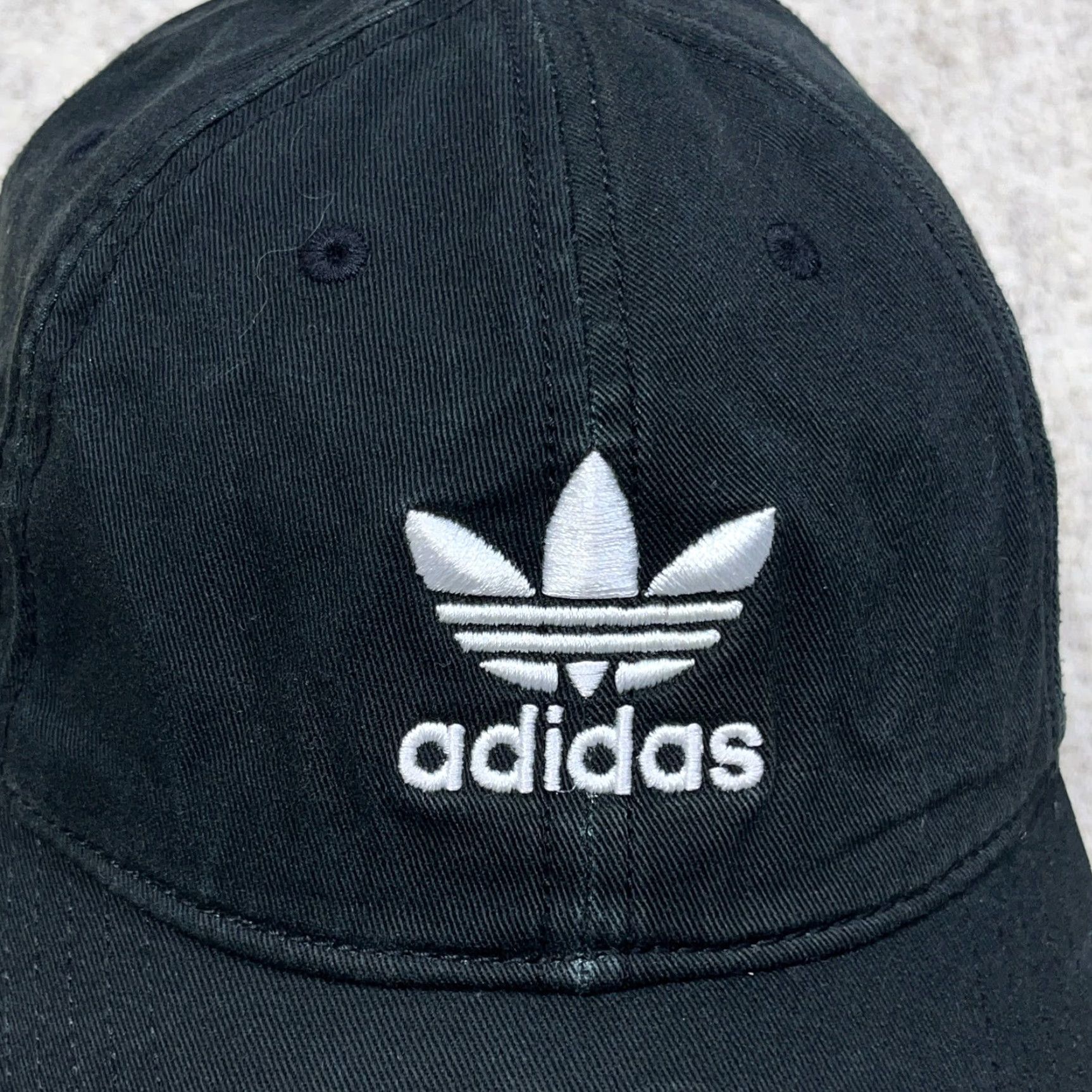 Adidas Adidas Hat Cap Strap Back Black White Trefoil Logo Twill Dad Adjustable Adult One Size Black Baseball Cap Mens Retro Logo Outdoor Sports Cap Size ONE SIZE - 4 Thumbnail