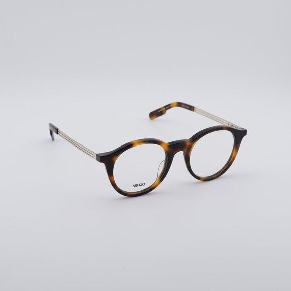 Kenzo Kenzo KZ50015U 052 Eyeglasses Havana/Gold 48mm Round Frame Size ONE SIZE - 6 Thumbnail