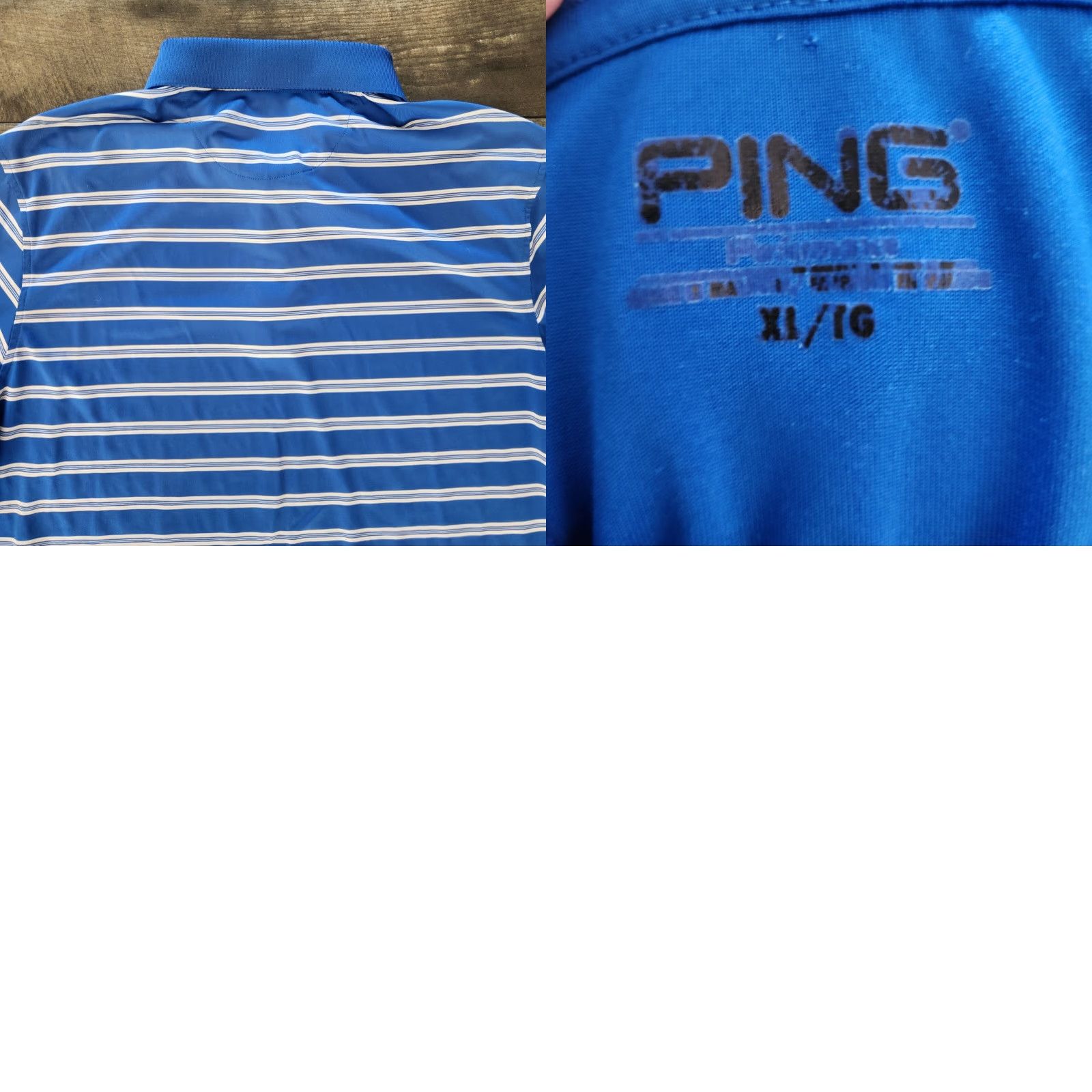 Vintage Ping Polo Shirt Mens XL Blue White Striped Performance Stretch Embroidered Golf Polo Shirt Mens XL Blue White Striped Embroidered Size US XL / EU 56 / 4 - 8 Thumbnail