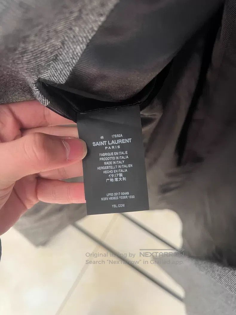 Saint Laurent Paris Saint Laurent Paris Herringbone Notched Lapel Coat i Size US S / EU 44-46 / 1 - 3 Thumbnail