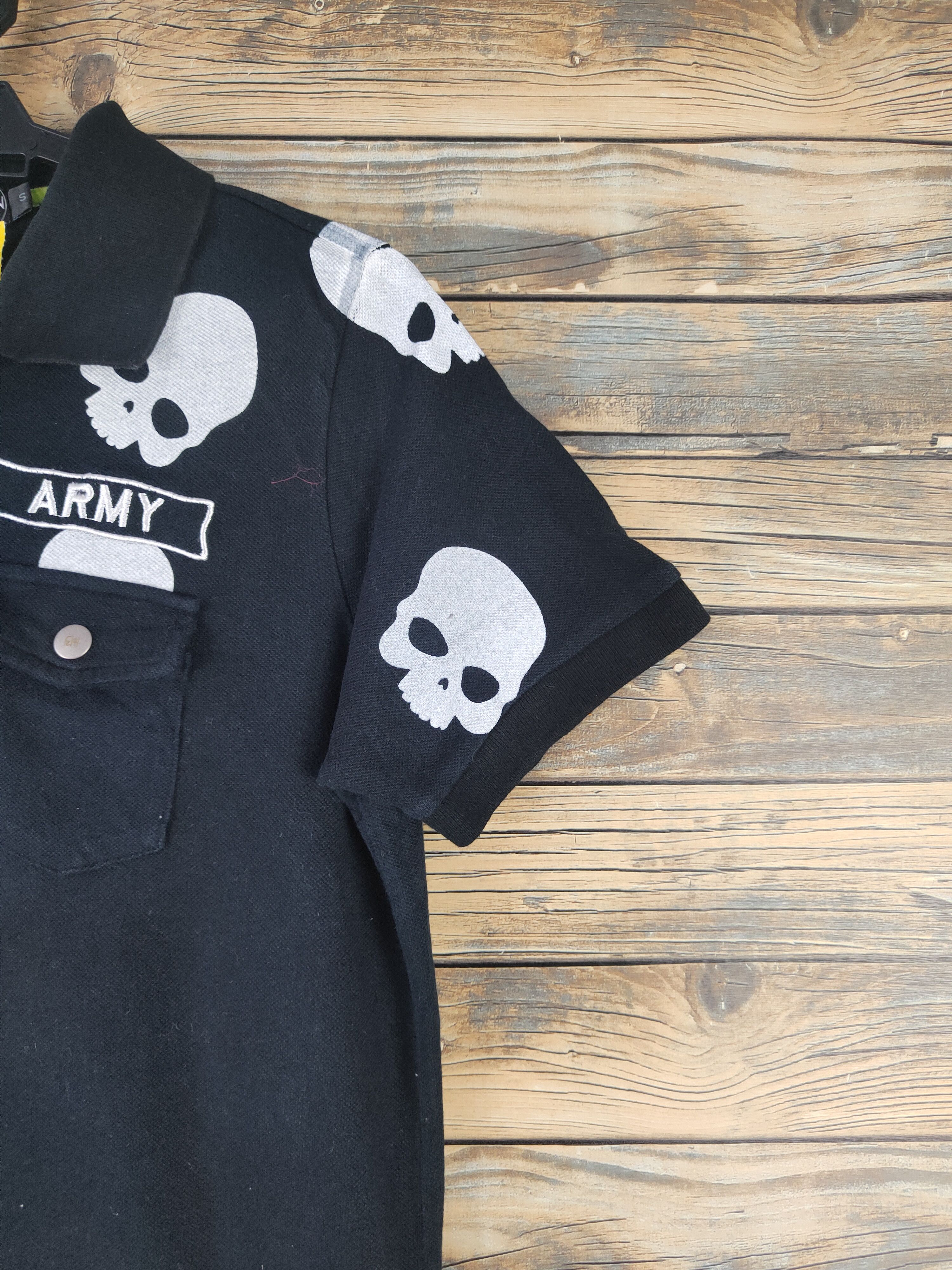 HYDROGEN DL Hydrogen skull Black Polo Shirts #1716 Size US S / EU 44-46 / 1 - 7 Thumbnail