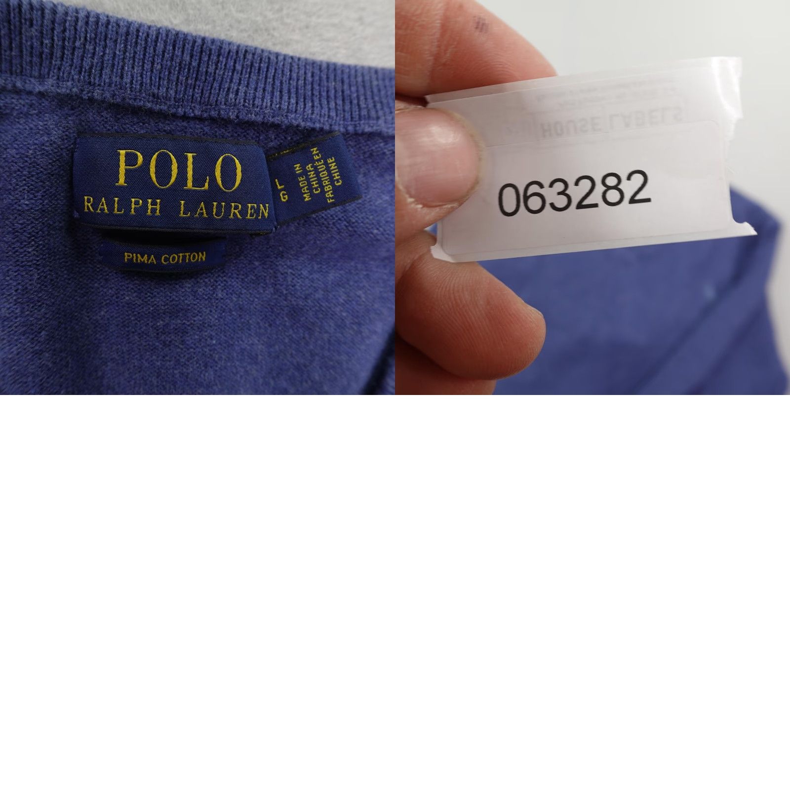 Polo Ralph Lauren Polo Ralph Lauren Sweater Men Large Blue V-Neck Pullover Cotton Logo Knit Casual Size US L / EU 52-54 / 3 - 8 Thumbnail
