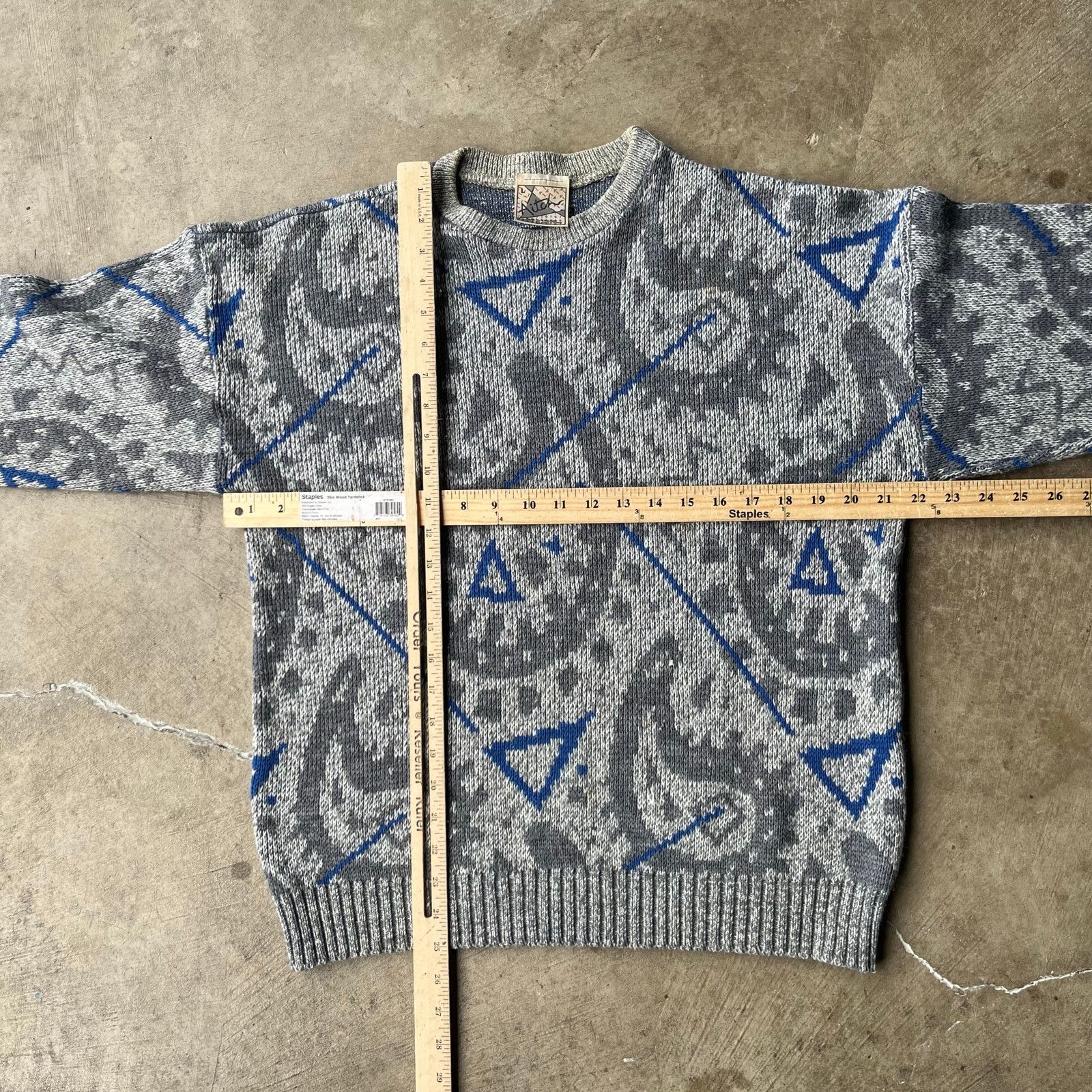 Vintage VINTAGE AITCH SWEATER GEOMETRIC 90S KNIT LARGE ACRYLIC WOOL Size US L / EU 52-54 / 3 - 7 Thumbnail