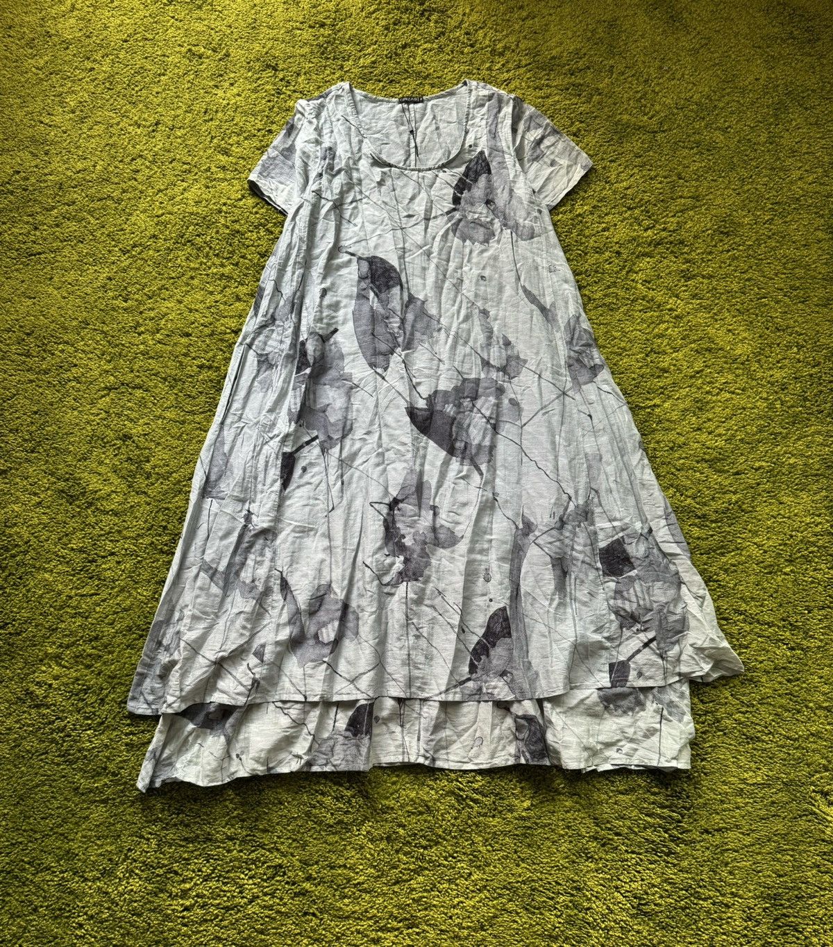 Designer Grizas avant garde cotton + silk blend maxi dress Size S / US 4 / IT 40 - 1 Thumbnail