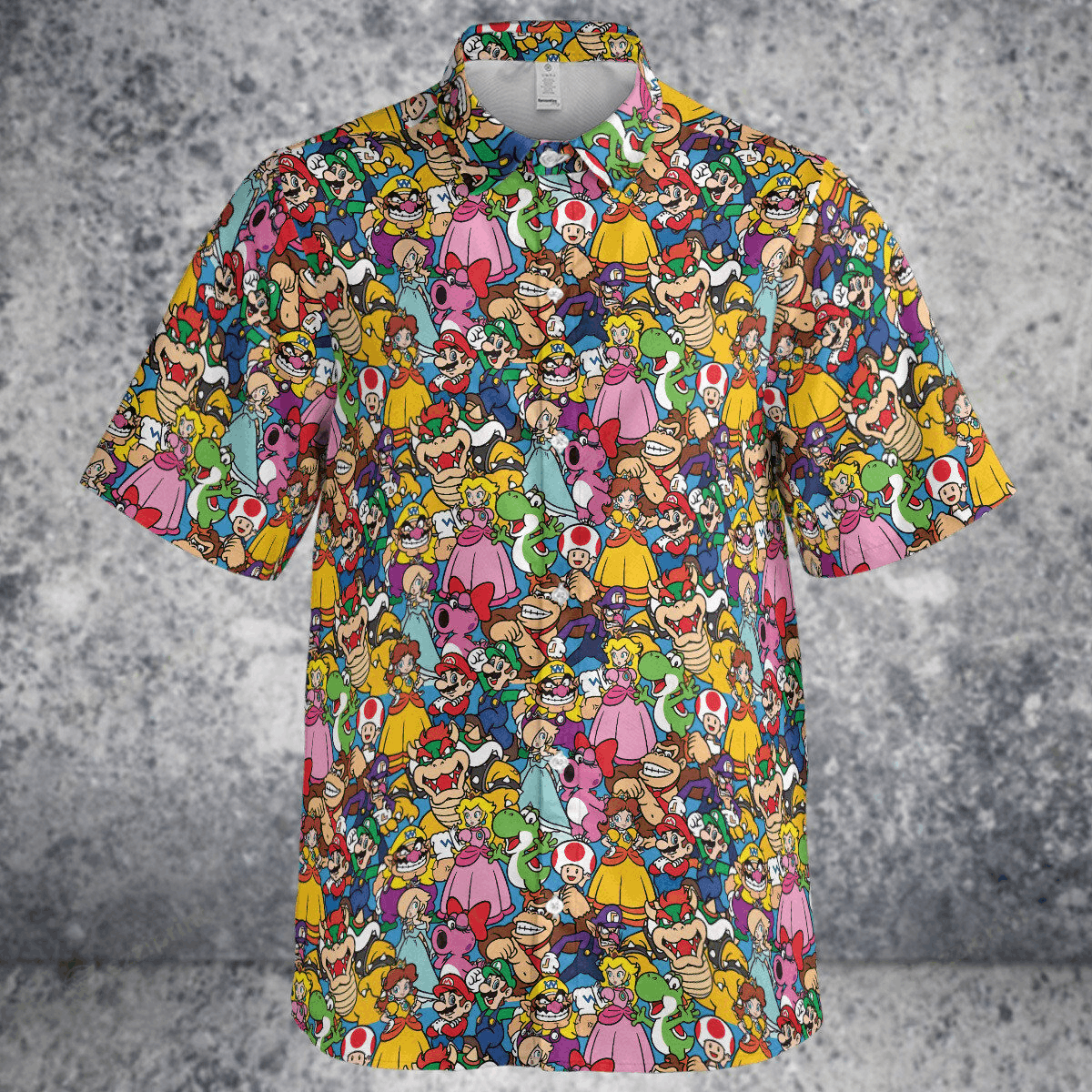 The Unbranded Brand Mario Brothers Colorful Pattern Button Down Shirt Size US S / EU 44-46 / 1 - 2 Thumbnail