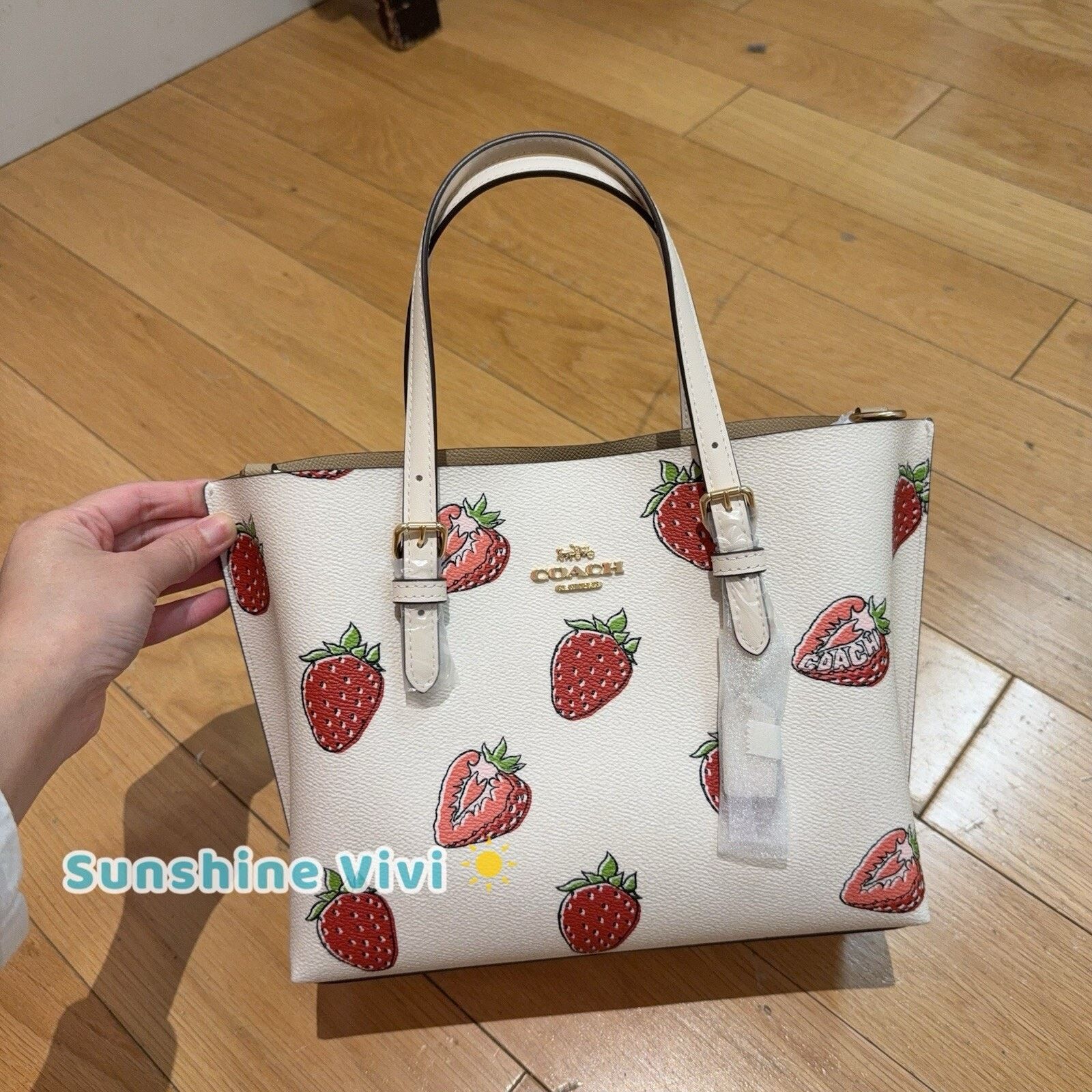 Coach NWT Coach Mollie Tote Bag 25 Strawberry Pink CAL66 Shoulder Size ONE SIZE - 1 Thumbnail