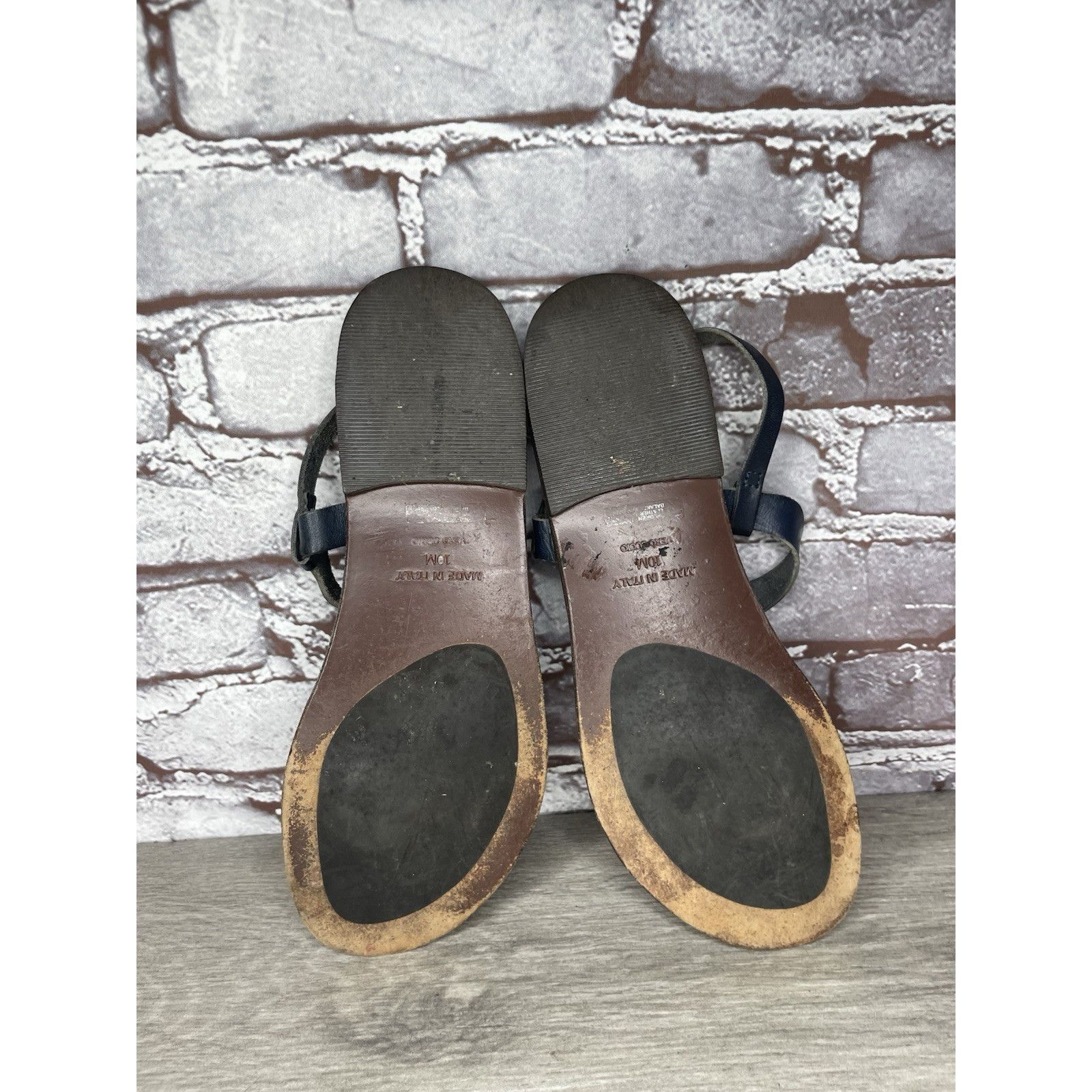 Matiere Studio Matisse Blue Leather Thong Strap Flat Sandals Women Sz 10M U Size US 10 / IT 40 - 9 Thumbnail