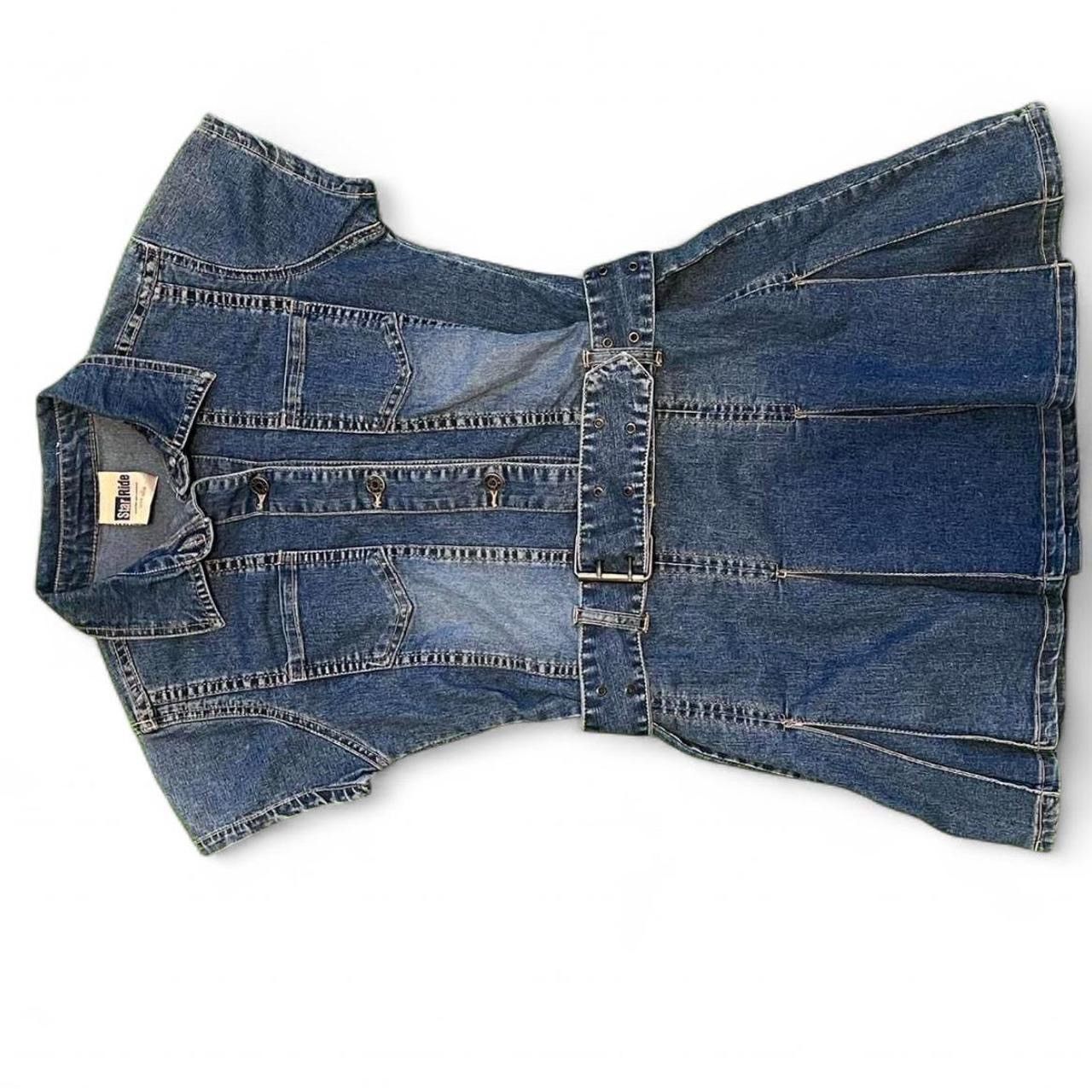 Vintage STAR RIDE TRUE AMERICAN VINTAGE Late 90s denim mini w/belt Size L / US 10 / IT 46 - 7 Thumbnail