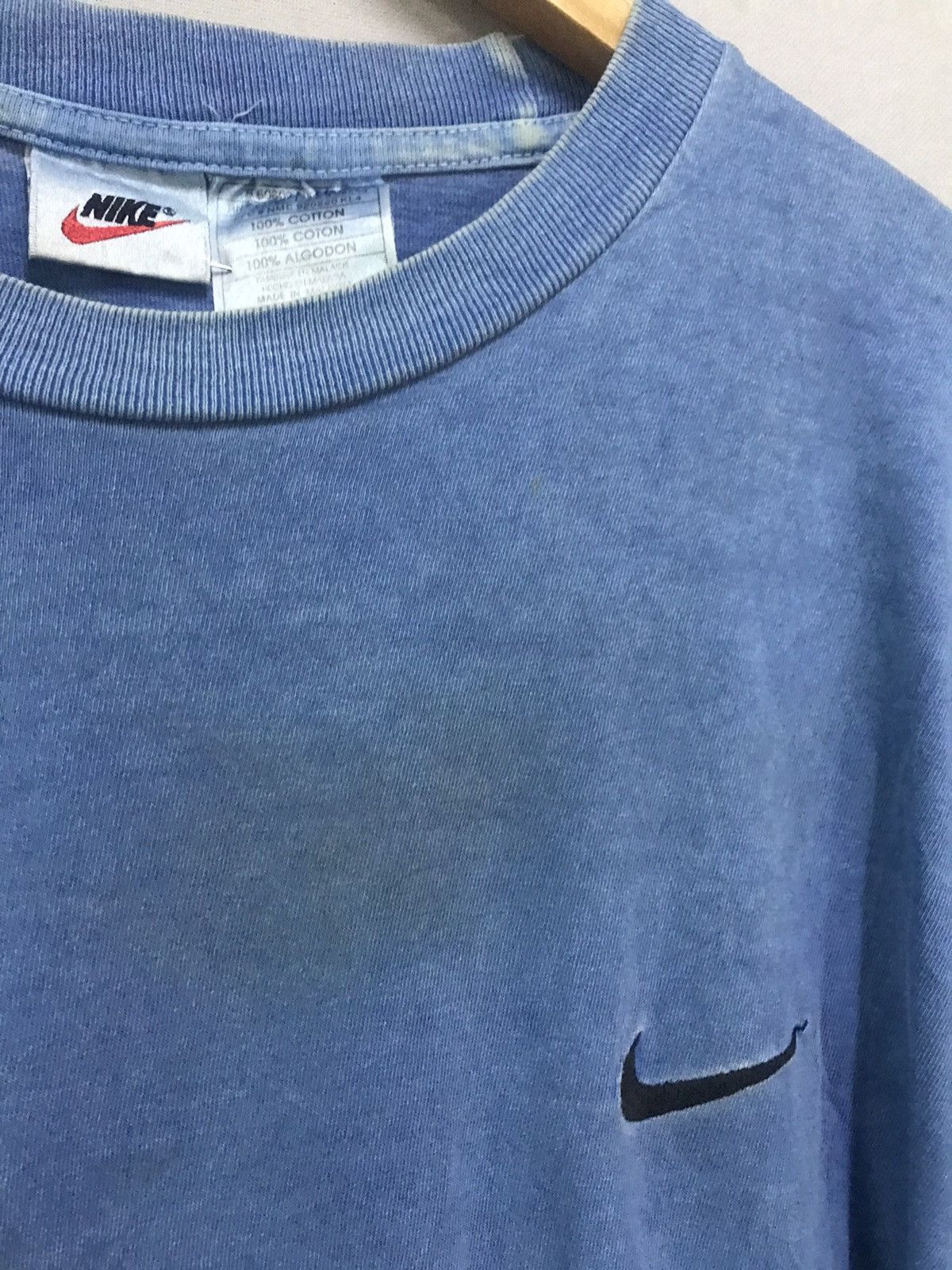 Nike × Vintage Nike Swoosh Plain Tshirt Size US L / EU 52-54 / 3 - 7 Thumbnail