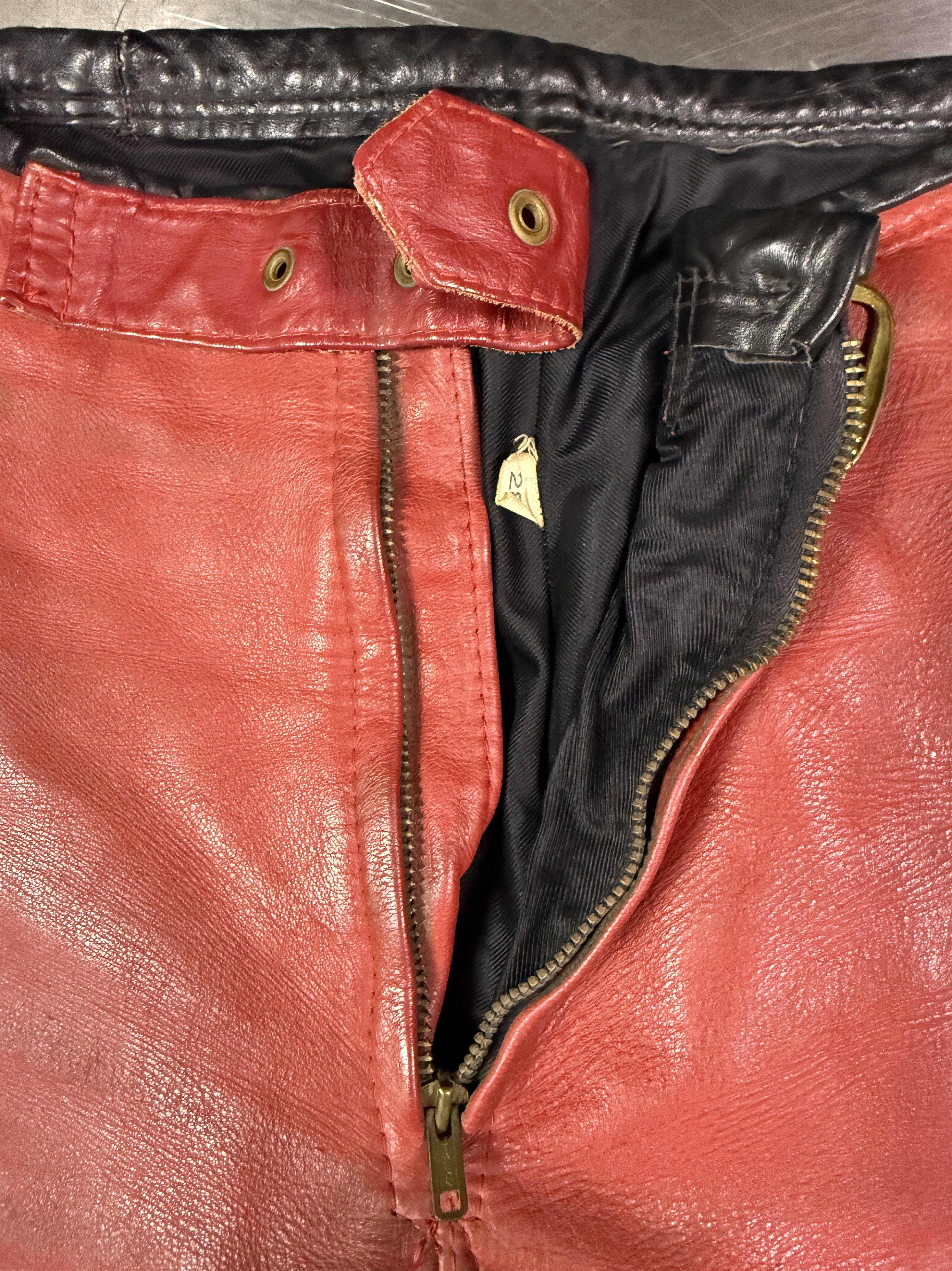 Vintage Vintage Bill Walters Red Leather Motorcycle Pants Size US 28 / EU 44 - 3 Thumbnail