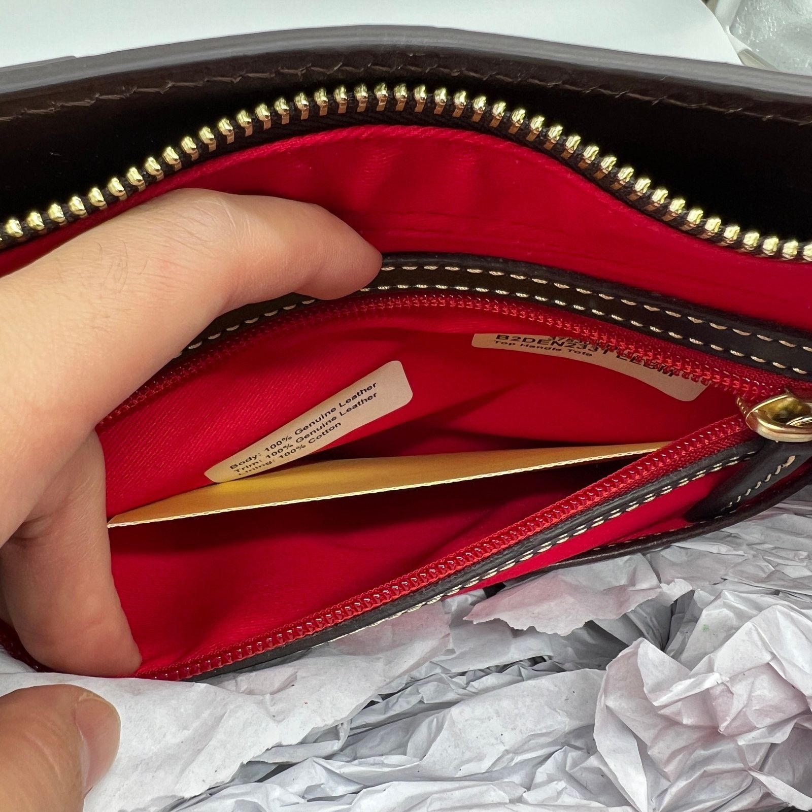 Dooney & Bourke Dooney & Bourke Denison Croco Top Handle Tote Espresso Size ONE SIZE - 14 Thumbnail