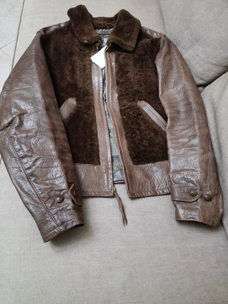 RRL Ralph Lauren 2018 Brown Bear Leather Coat