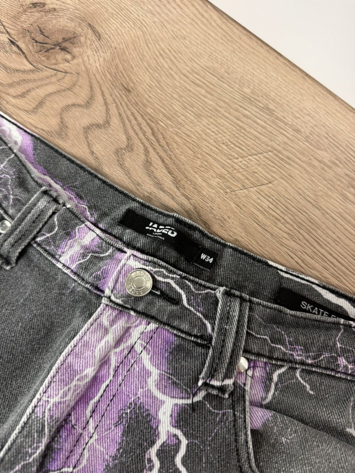 Hypebeast Jaded London Jeans Purple Lightning Skate Baggy Y2K Hype Al Size US 34 / EU 50 - 5 Thumbnail
