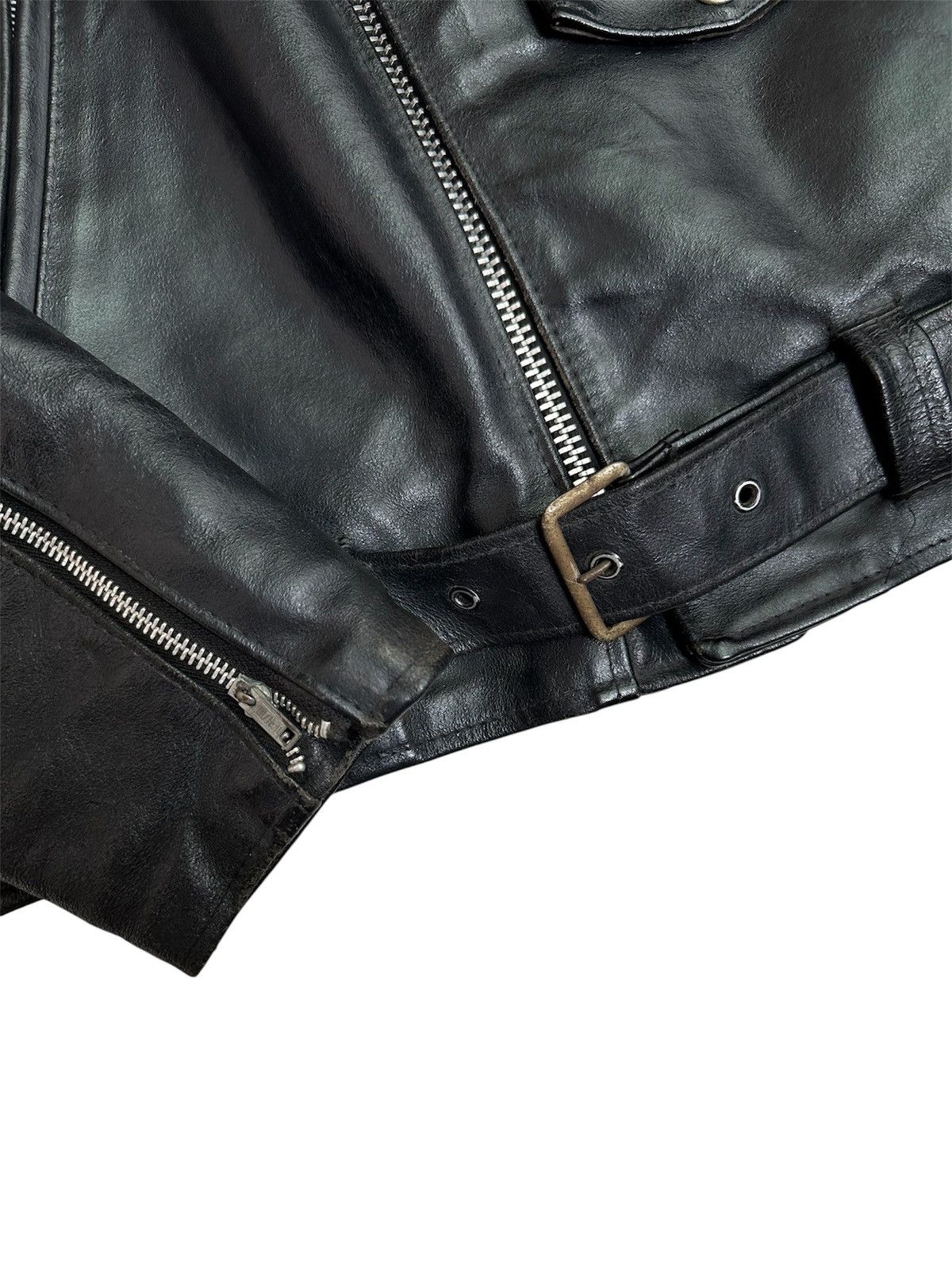Sears Vintage 70s Sears Leather Biker Jacket Made in USA Size US L / EU 52-54 / 3 - 4 Thumbnail