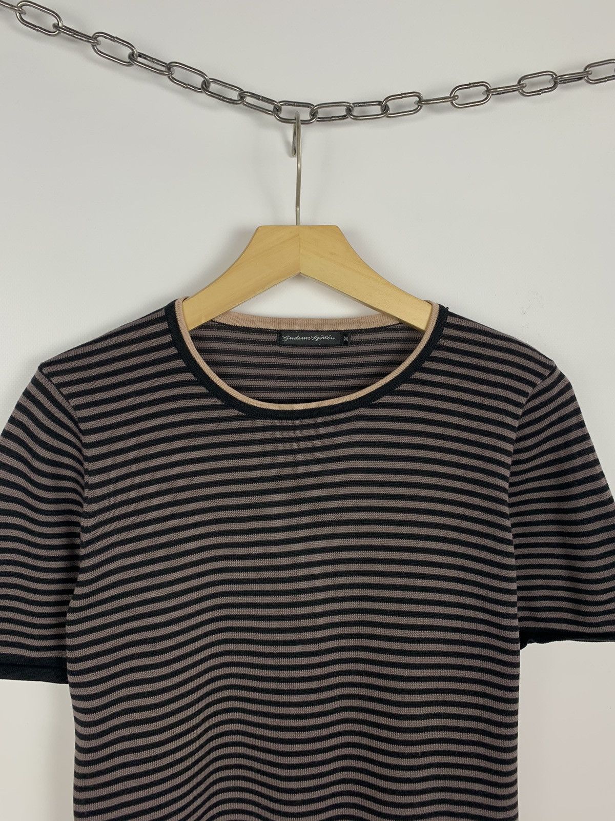 Gudrun Sjoden Vintage Gudrun Sjoden Striped Cotton Brown T-Shirt Size M Size M / US 6-8 / IT 42-44 - 2 Thumbnail