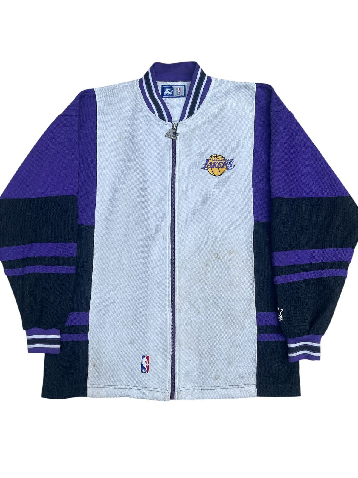 Starter Vintage Starter NBA Lakers Zip-Up Jacket Size US M / EU 48-50 / 2 - 1 Thumbnail