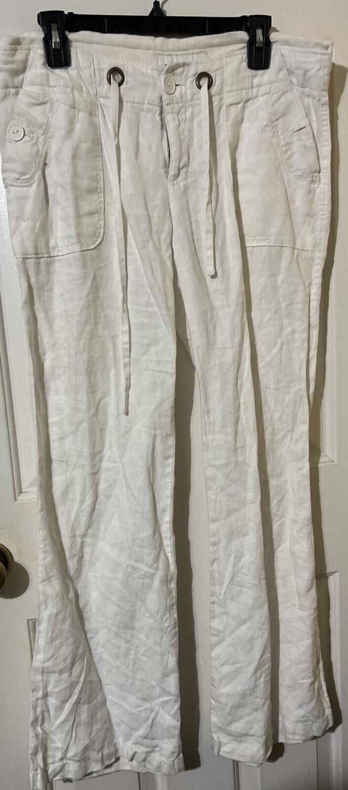 Sanctuary Sanctuary Surplus White Linen Blend Drawstring Wide Leg 28 Size 28" / US 6 / IT 42 - 2 Thumbnail