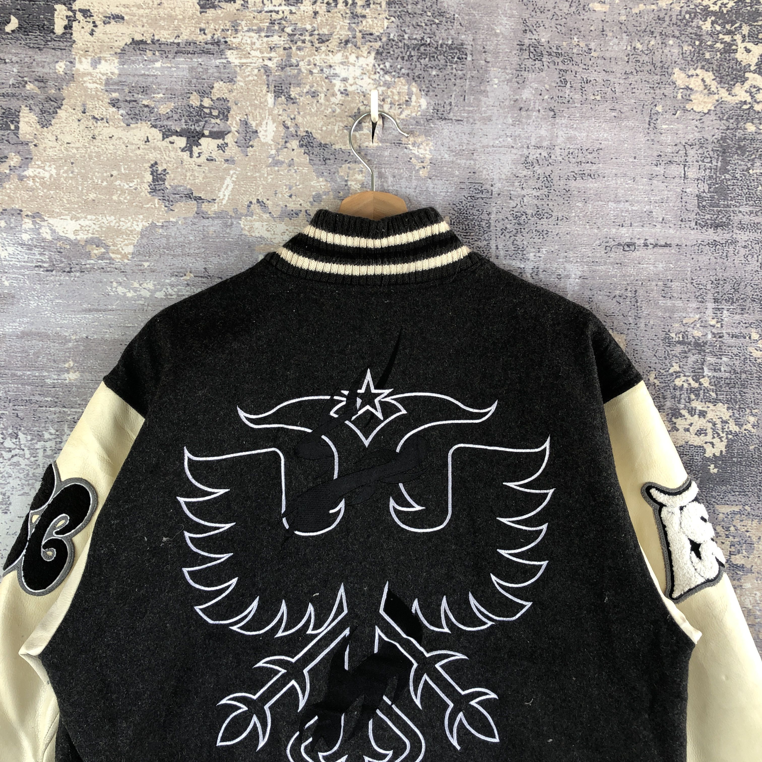 Vintage BONG Varsity Jacket Letterman Leather Wool Jacket Size US L / EU 52-54 / 3 - 4 Thumbnail