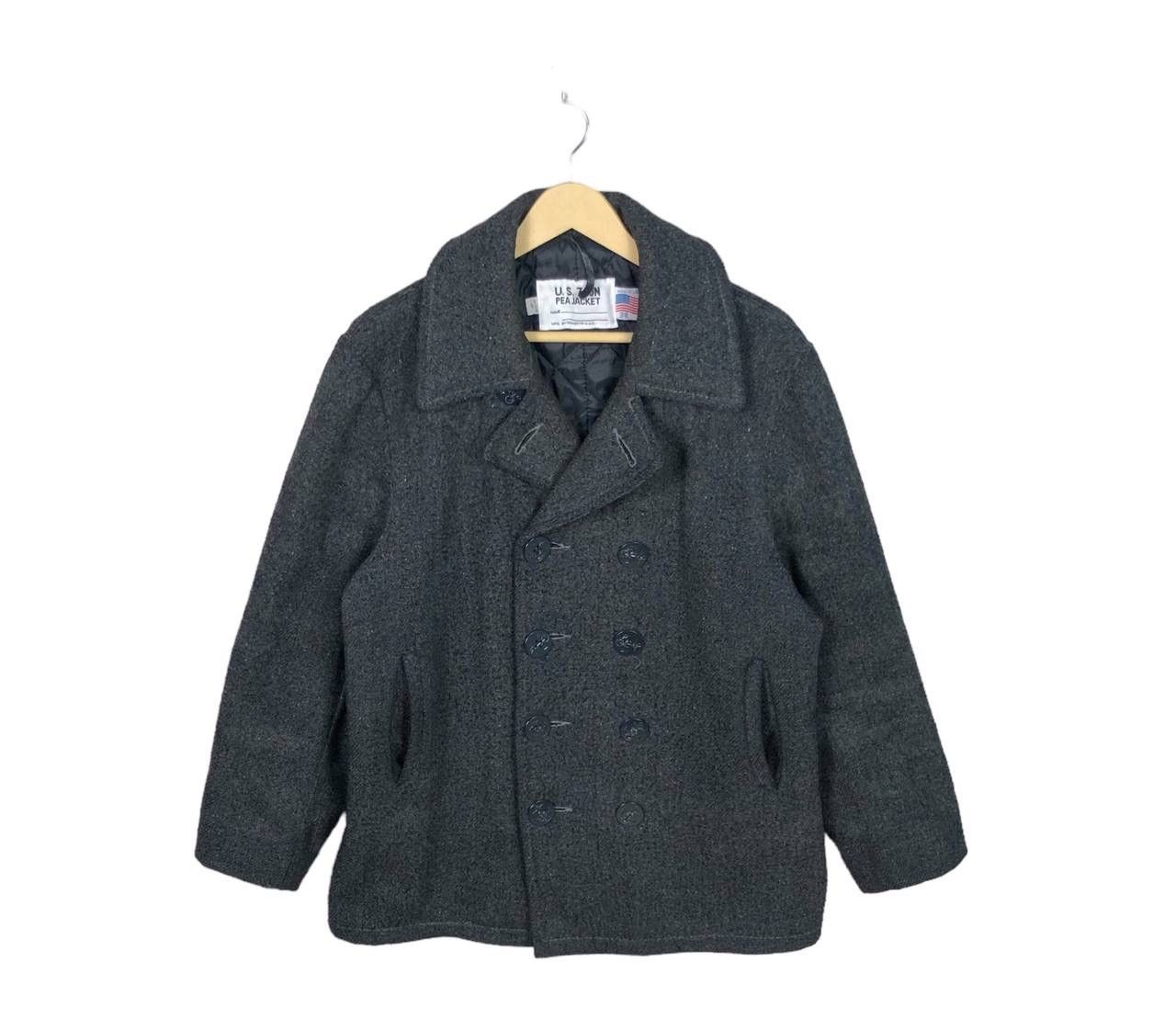 Schott Vintage 80s Schott US 740N Wool Coat Pea Jacket Car Coat Size US M / EU 48-50 / 2 - 1 Thumbnail