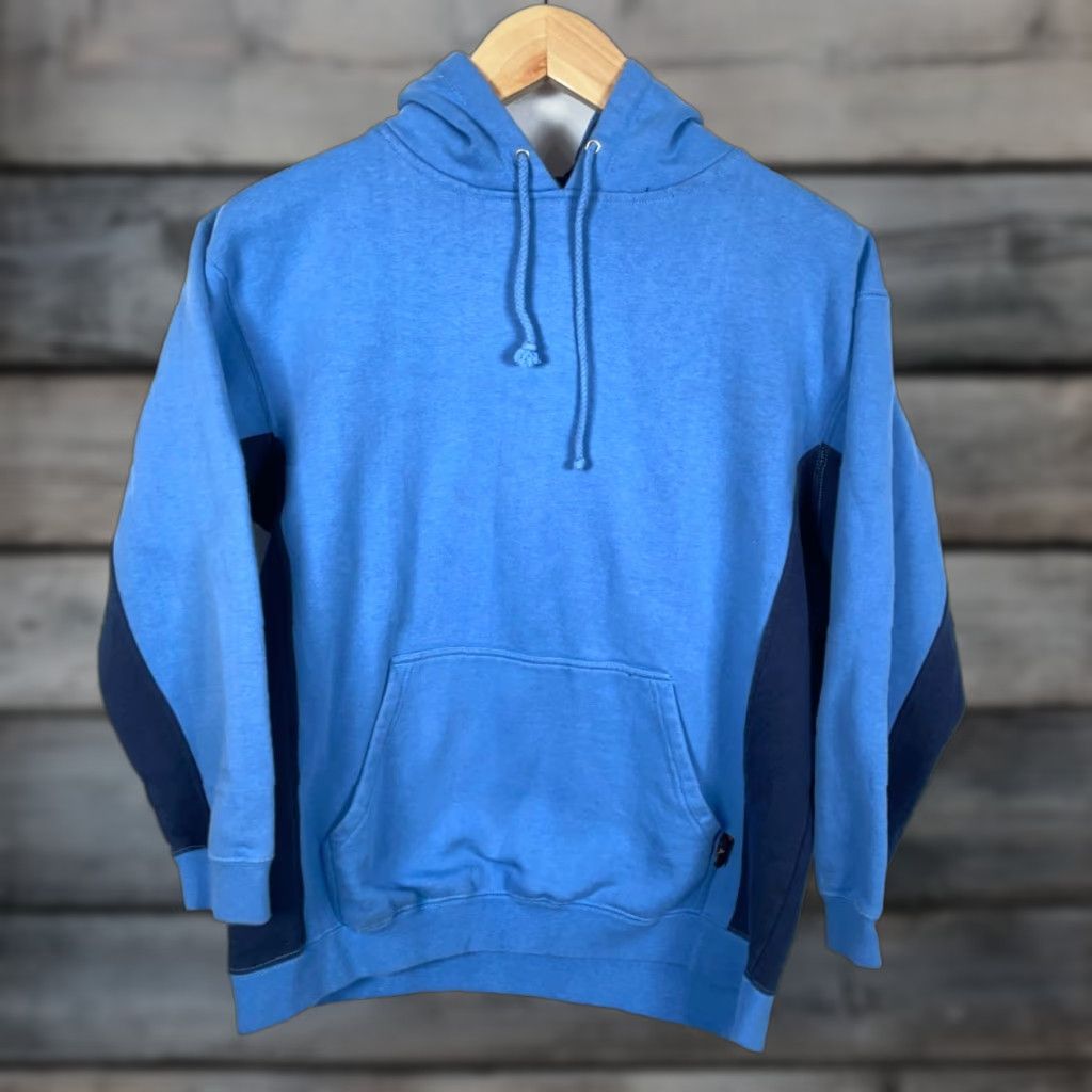 Vintage VINTAGE Top Heavy Hoodie Pullover Men M Blue Paneled Crew Neck Drawstring Heavyweight 90s Punk Graphic Print Size US M / EU 48-50 / 2 - 1 Thumbnail