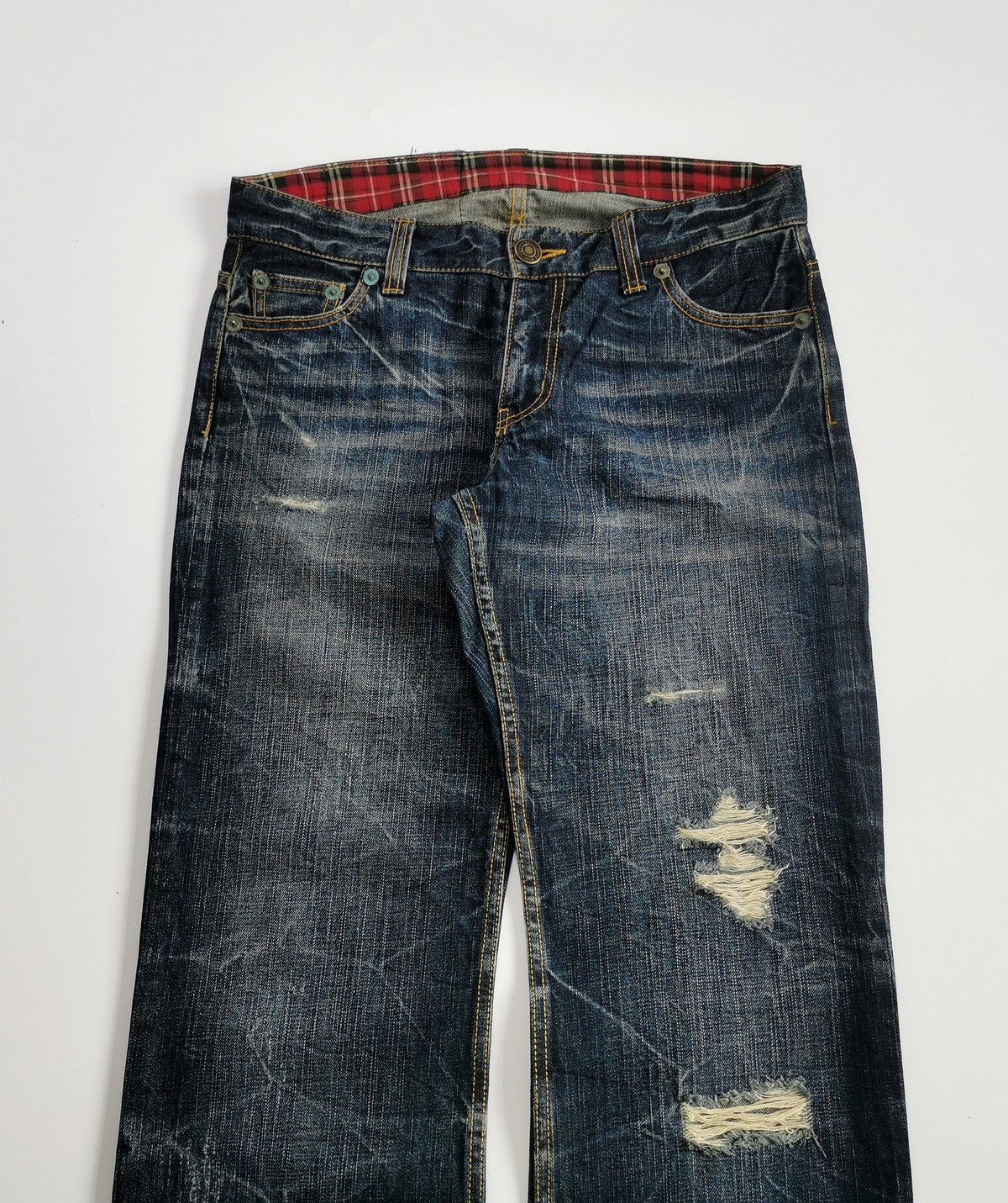 Japanese Brand Theoria Whiskers Distressed Jeans Size US 32 / EU 48 - 2 Thumbnail