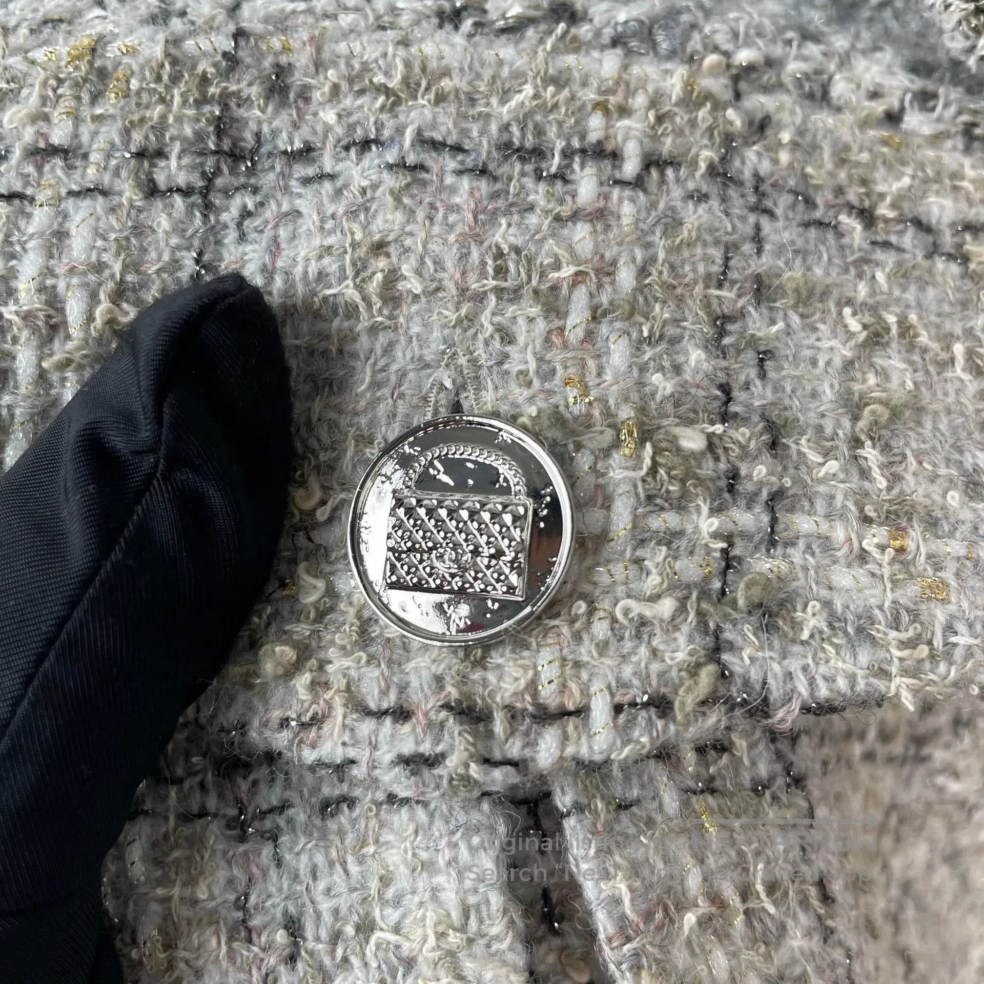 Chanel Chanel Gray and white wool lapel double pocket jacket coat Size XS / US 0-2 / IT 36-38 - 4 Thumbnail