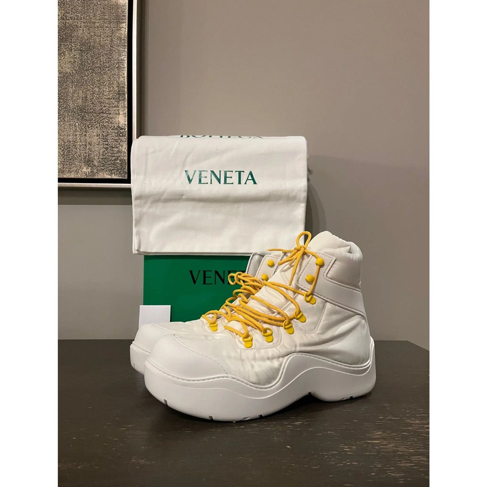 Bottega Veneta o1rshd1 Puddle Bomber Boots in String / Egg Yolk 43 Size US 10 / EU 43 - 4 Thumbnail