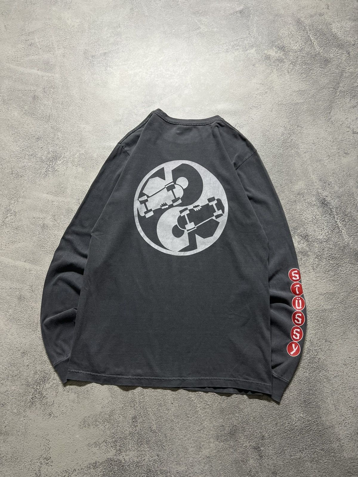 Stussy Vintage Y2k Faded Style Stussy 🩶 Japan Skate Long Sleeve 00s Size US S / EU 44-46 / 1 - 8 Thumbnail
