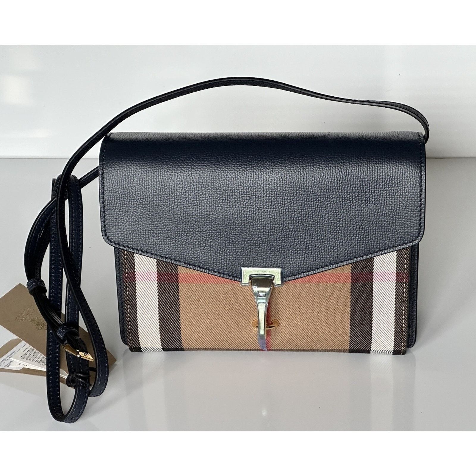 Burberry Burberry Small Macken House Check Derby Bag Blue 39972051 Size ONE SIZE - 9 Thumbnail