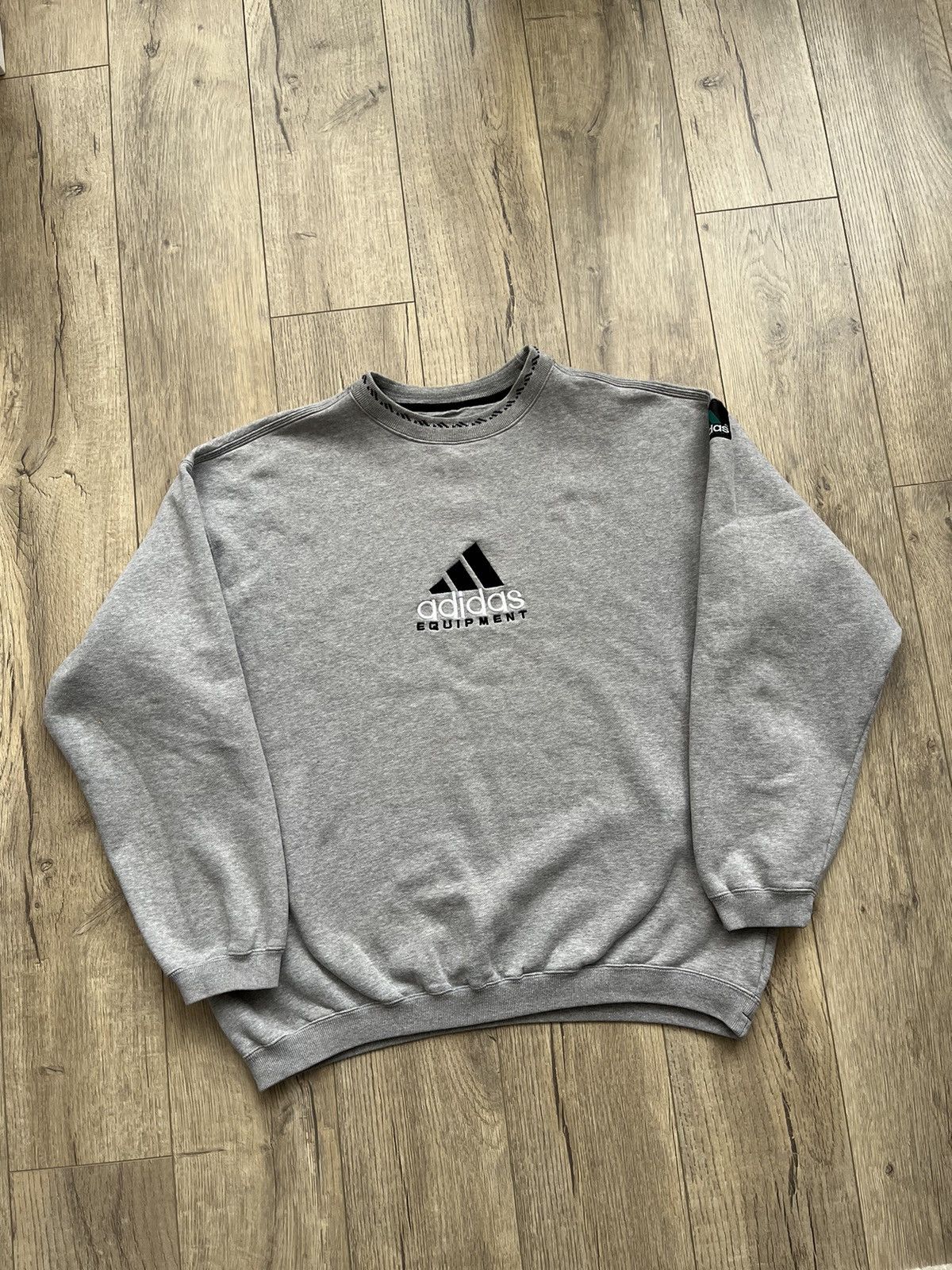 Adidas × Equipment × Vintage Adidas Equipment Vintage Sweatshirt Grey Crewneck Size US XL / EU 56 / 4 - 1 Thumbnail