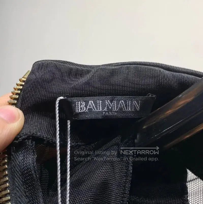 Balmain Balmain Black Cotton Long Sleeve Dress . Size XXS / US 00 / IT 34 - 2 Thumbnail