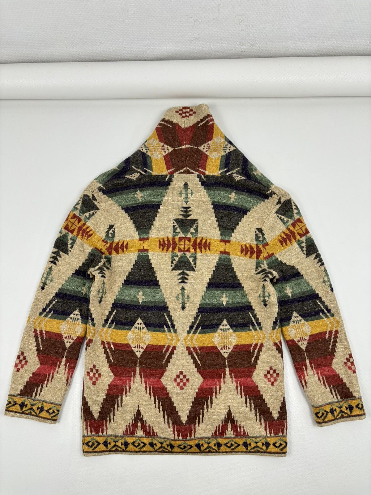 Denim & Supply Ralph Lauren × Polo Ralph Lauren × Ralph Lauren RARE Aztec Navajo Southwestern Shawl Tribal Cardigan Sweater Jacket Jumper Size S / US 4 / IT 40 - 9 Thumbnail