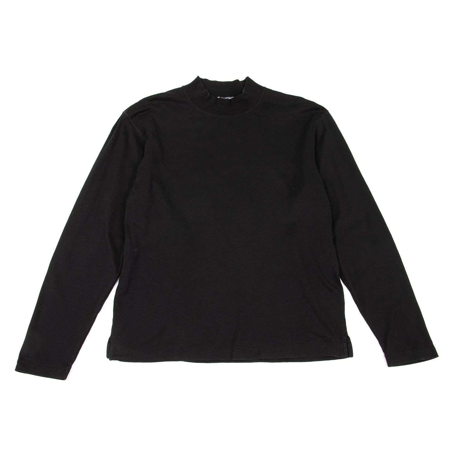 Issey Miyake Cotton Mock Neck T-shirt in Black Size US M / EU 48-50 / 2 - 1 Thumbnail
