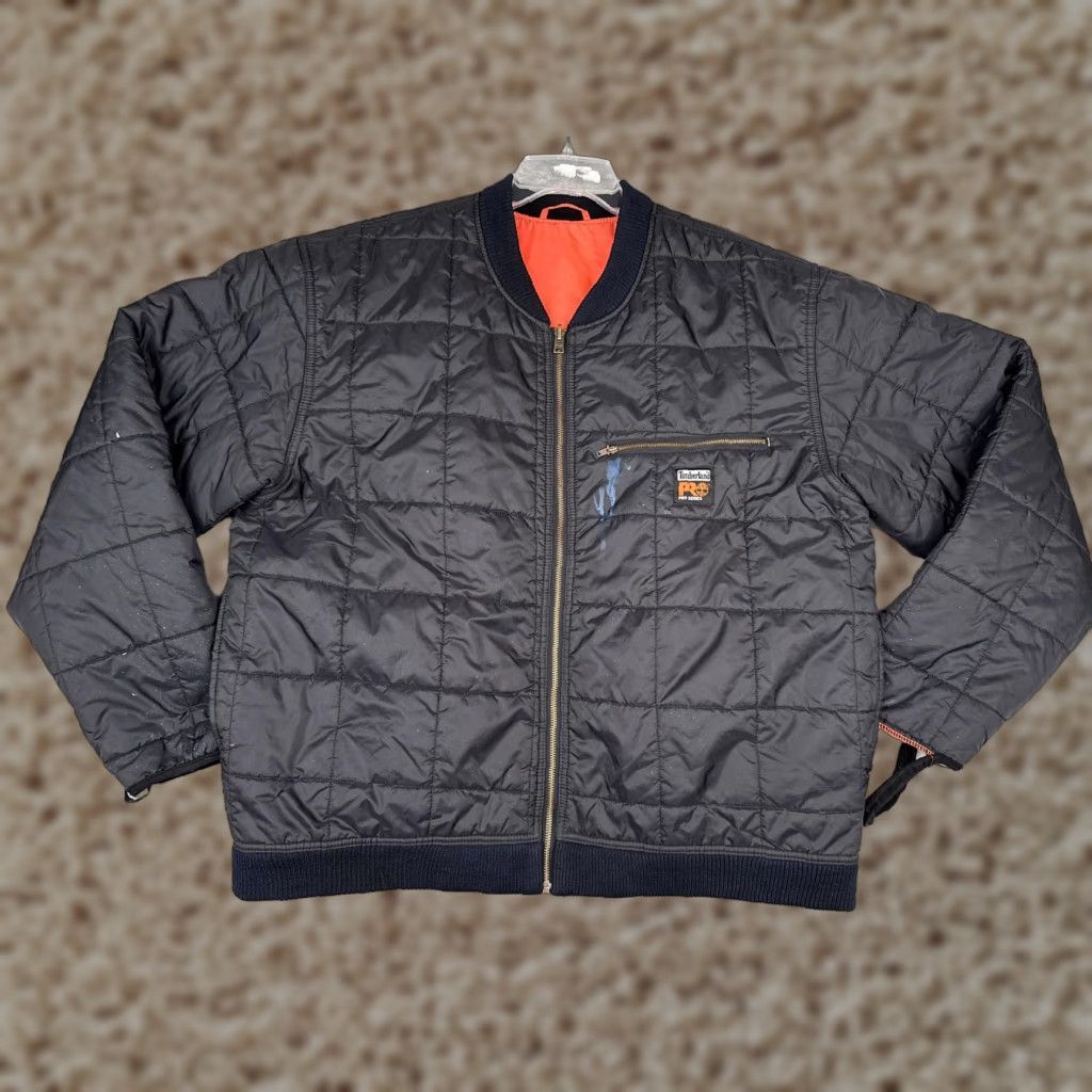 Timberland Timberland PRO Jacket Mens XL Black Quilted Full Zip Insulated Lined Work Bomber Size US XL / EU 56 / 4 - 1 Thumbnail